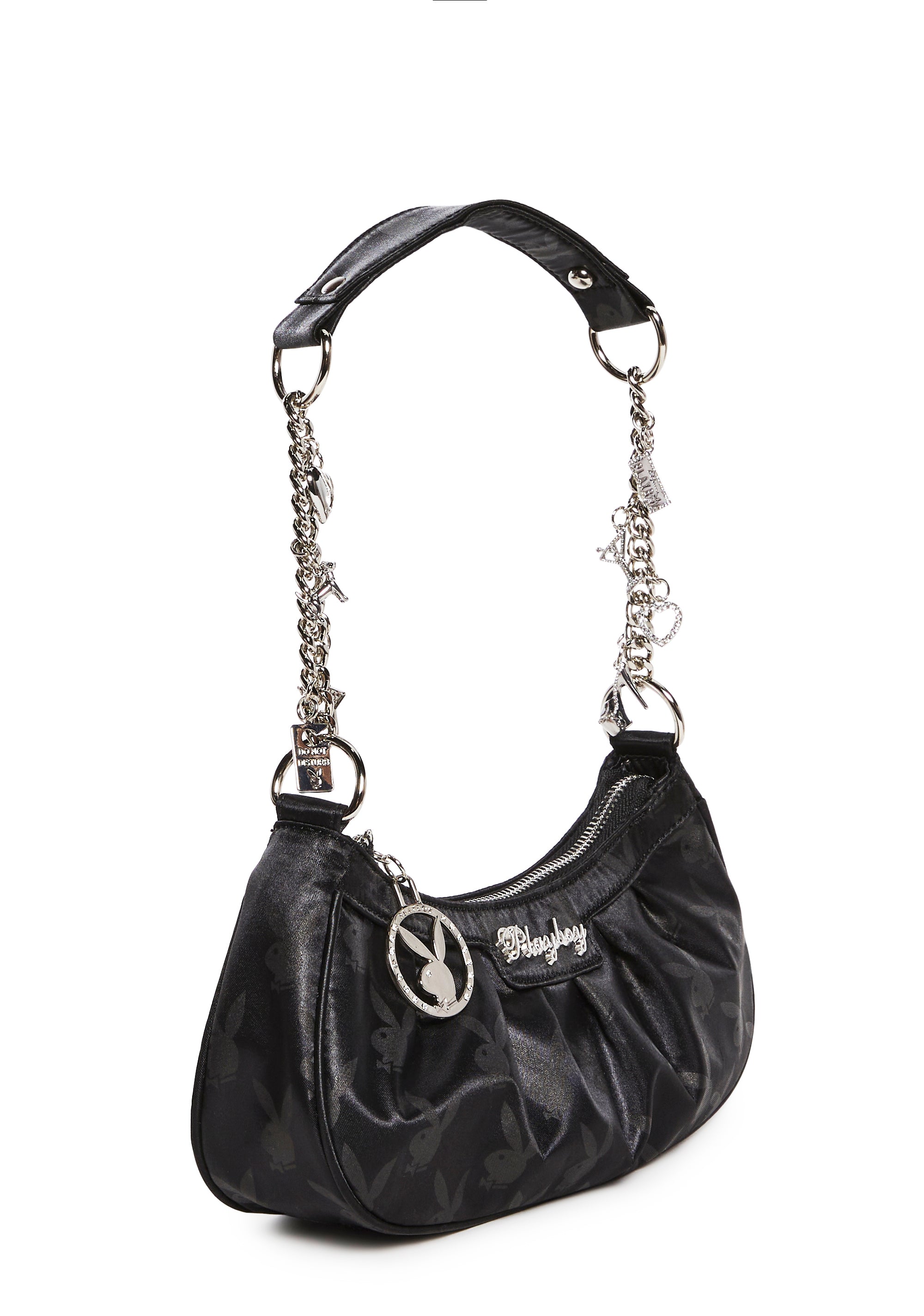 Dolls Kill x Playboy Playmate Satin Metal Chain Logo Print 