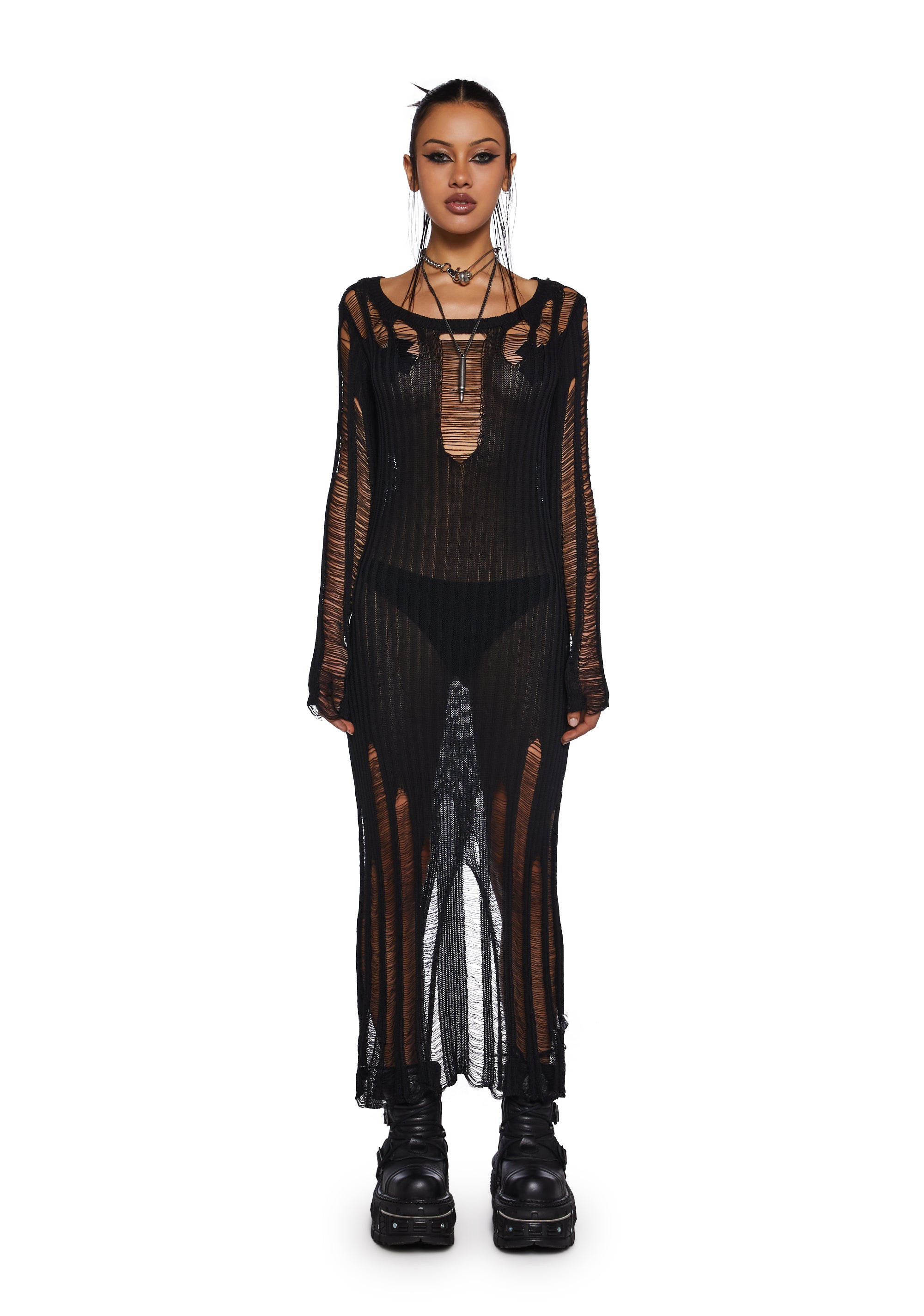 Its Under Control Shredded Maxi Dress Its Under Control Shredded Maxi Dress