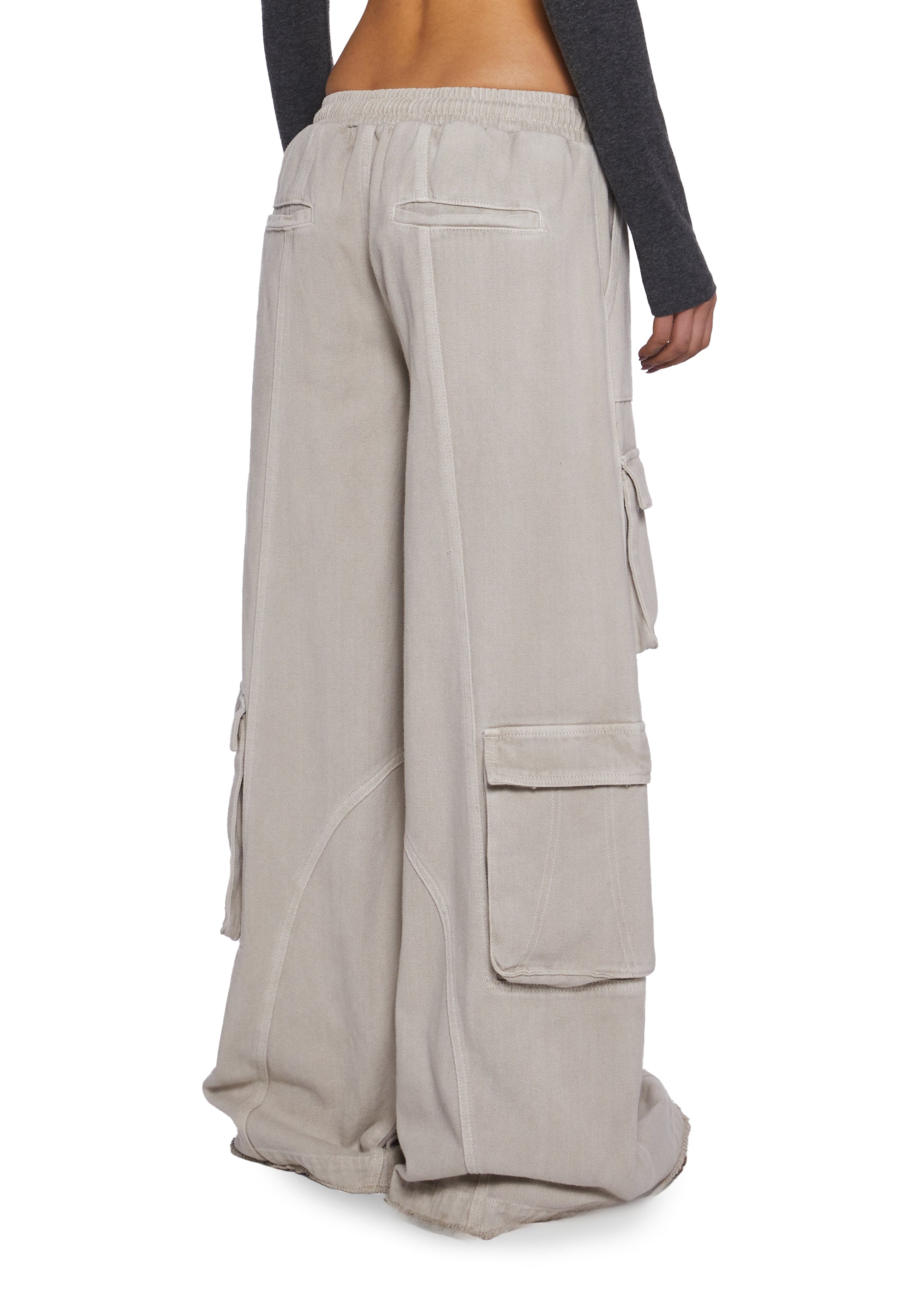 Womens Baggy Cargo Pants Current Mood - Gray – Dolls Kill