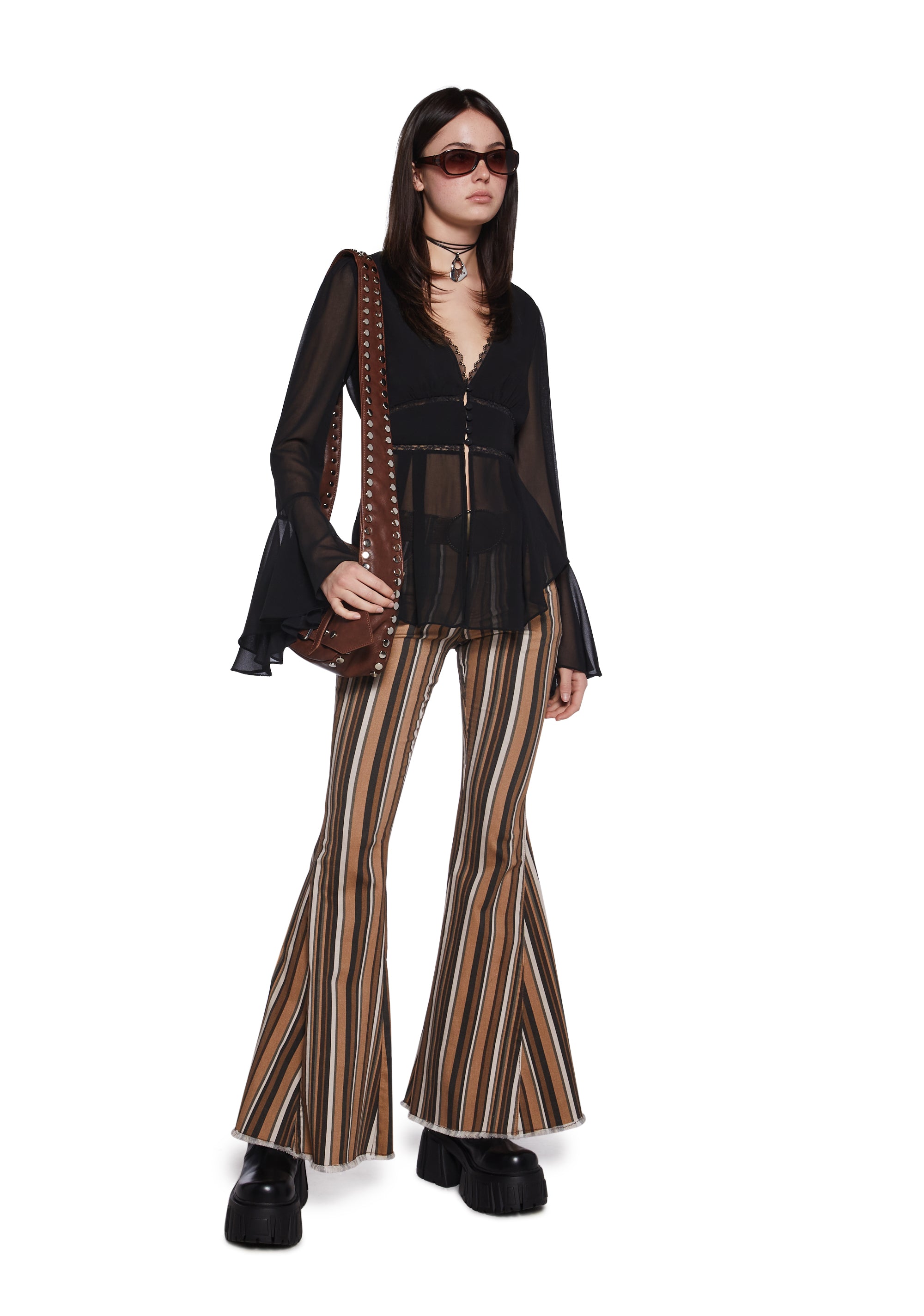 Vinyl Vibes Pinstripe Trousers - alternate
