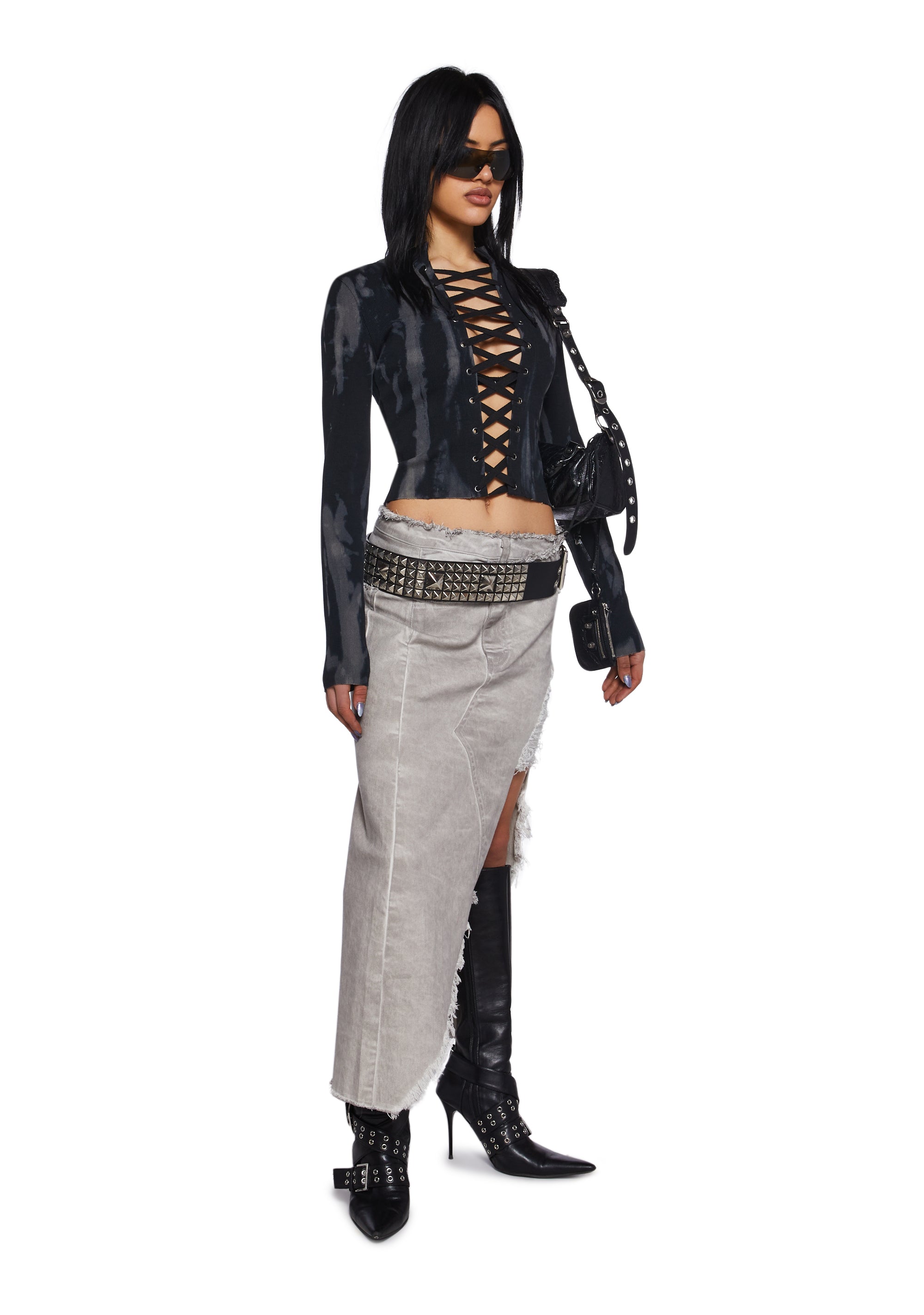 Digital Mix Midi Skirt