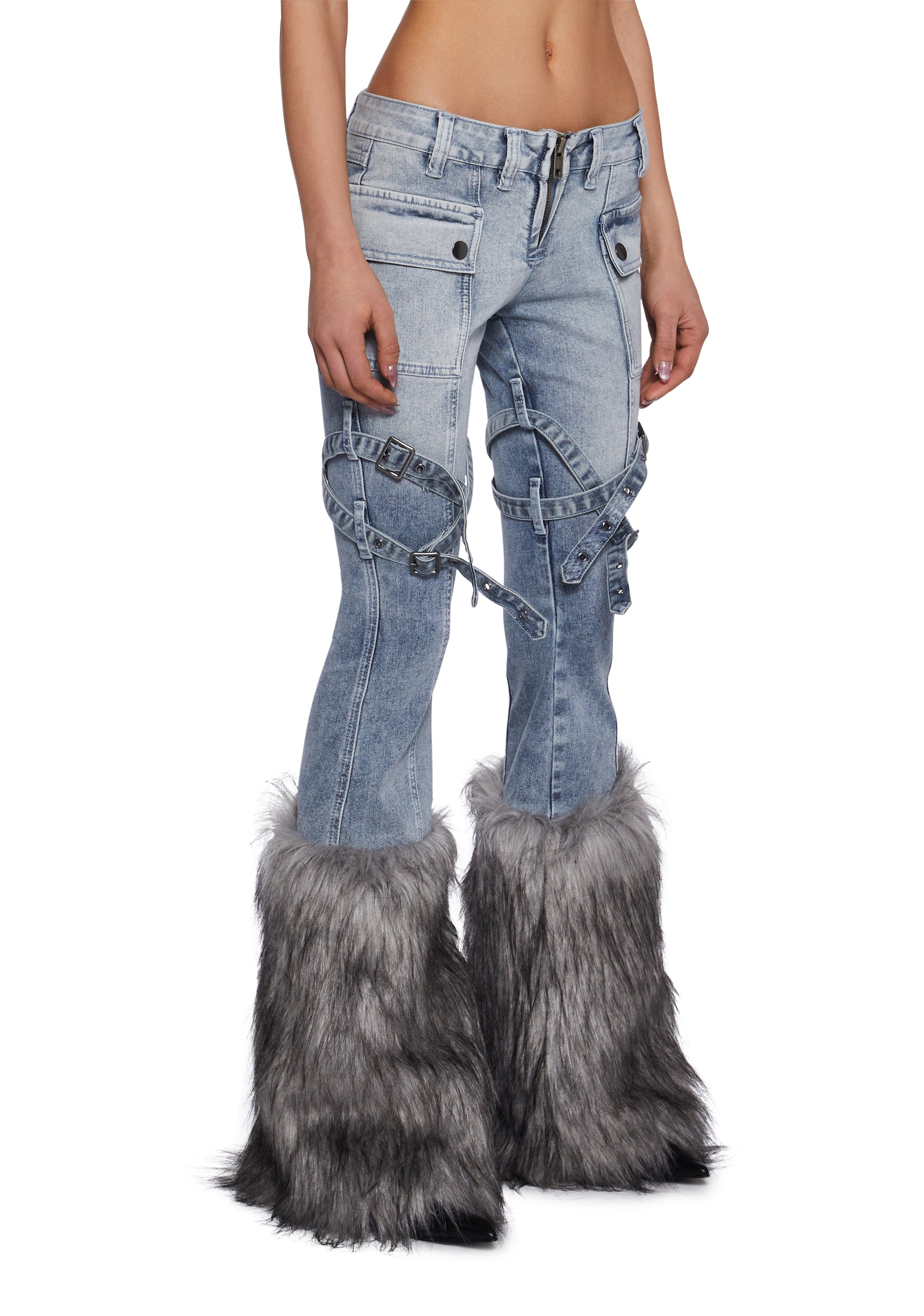 Gigi Faux Fur Denim Jeans