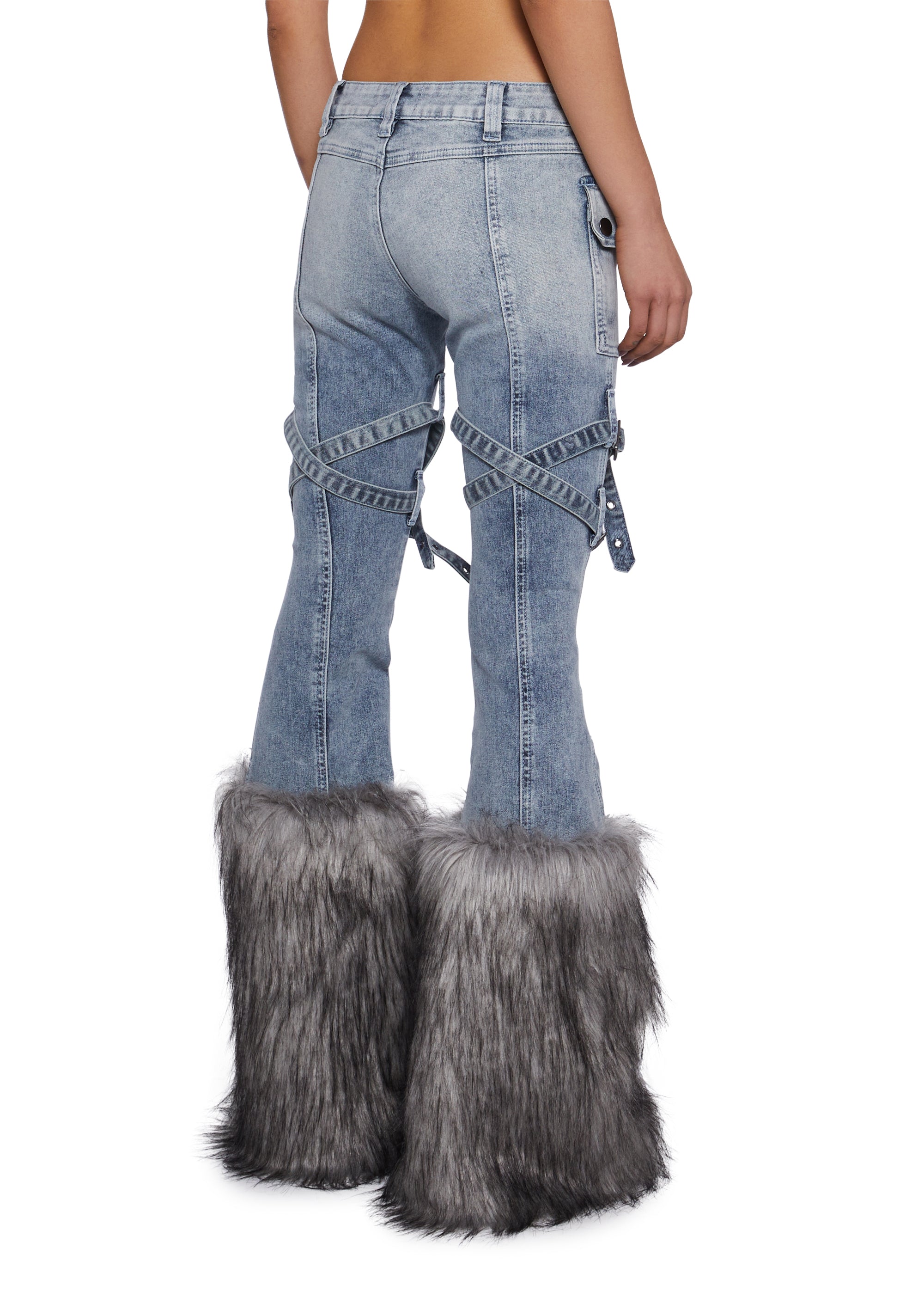 Gigi Faux Fur Denim Jeans
