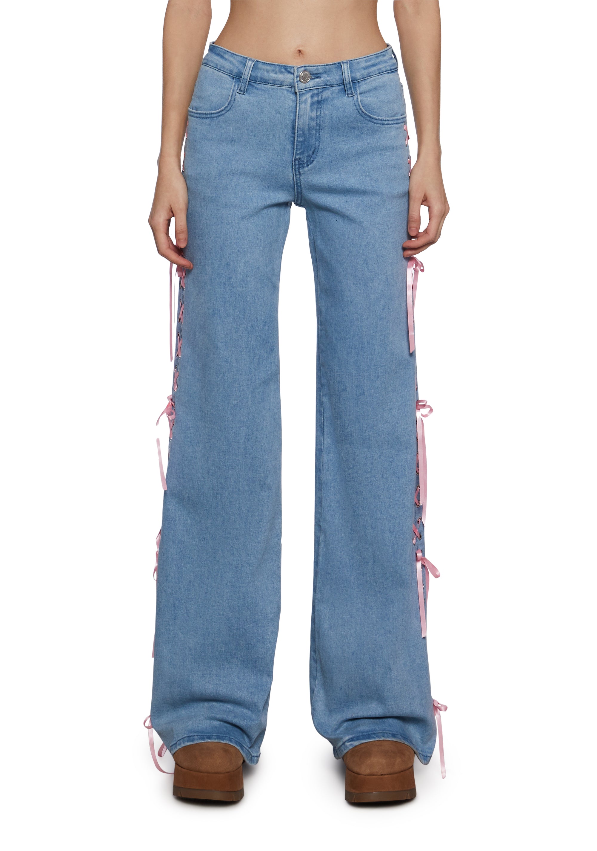 Womens Ribbon Lace Up Denim Jeans Sugar Thrillz - Blue – Dolls Kill Womens Ribbon Lace Up Denim Jeans Sugar Thrillz - Blue – Dolls Kill