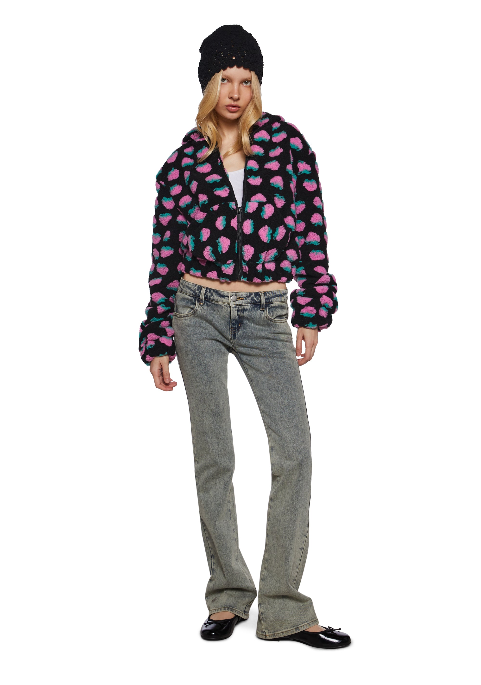 Berry Smitten Hooded Sherpa Jacket - alternate