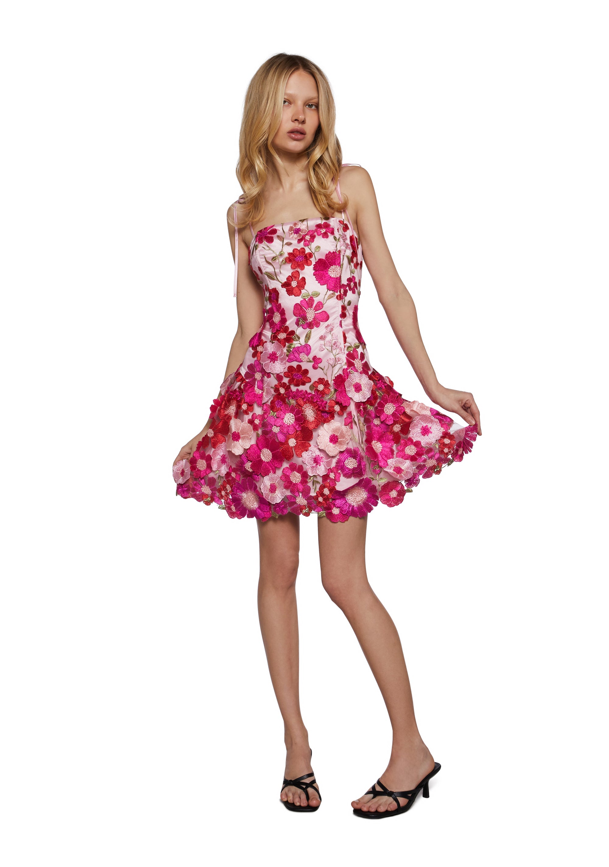 Floral Dreams Mini Dress - Light Pink - alternate