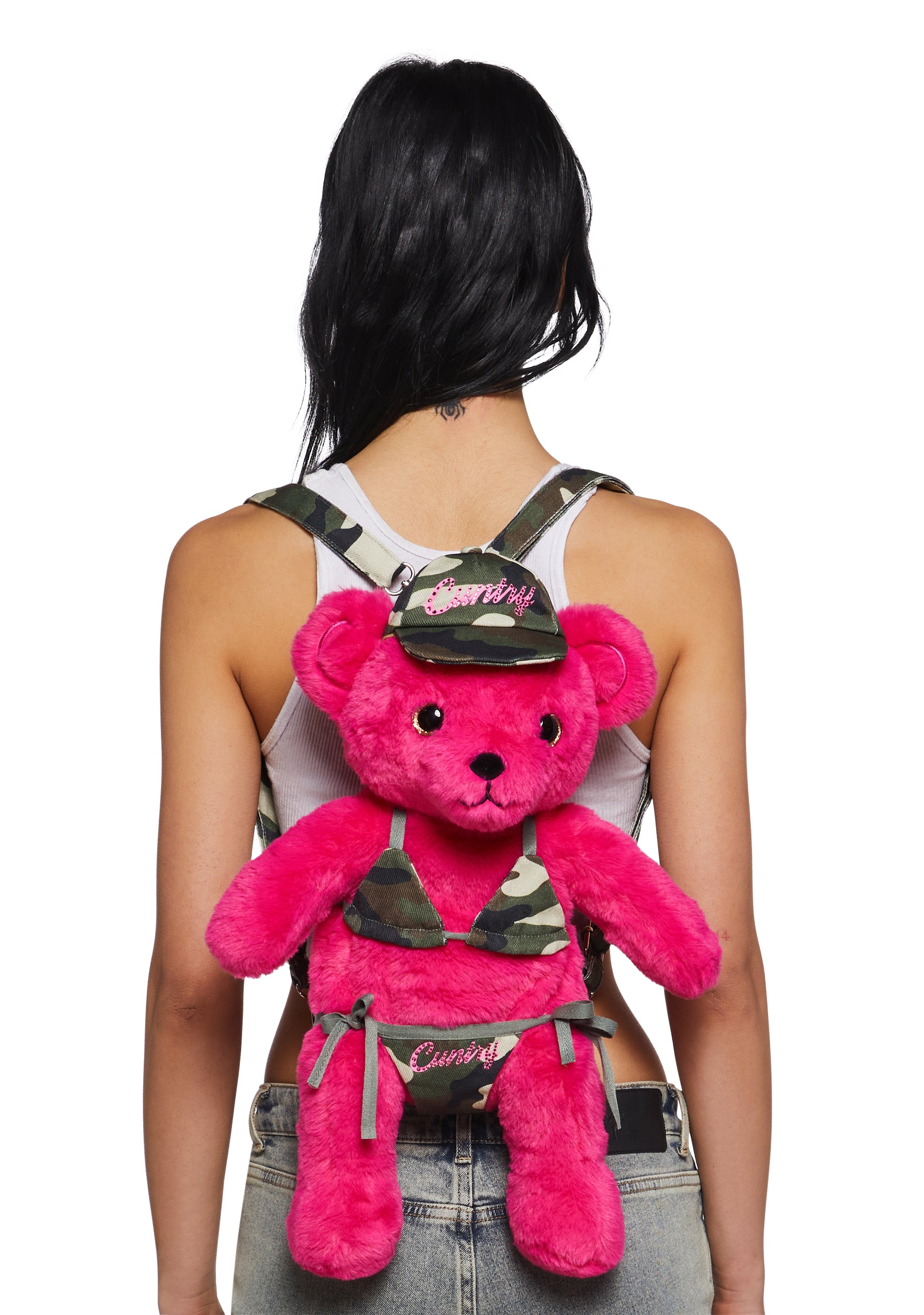 Bling Cuntry Camo Print Mini Bear Backpack Current Mood