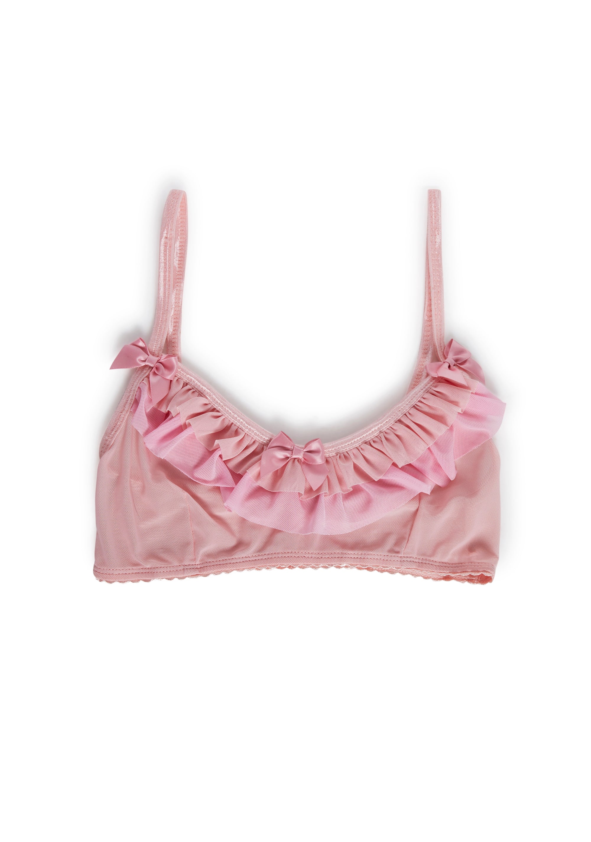 Womens Sexy Vday Sheer Mesh Bra With Ruffles Sugar Thrillz