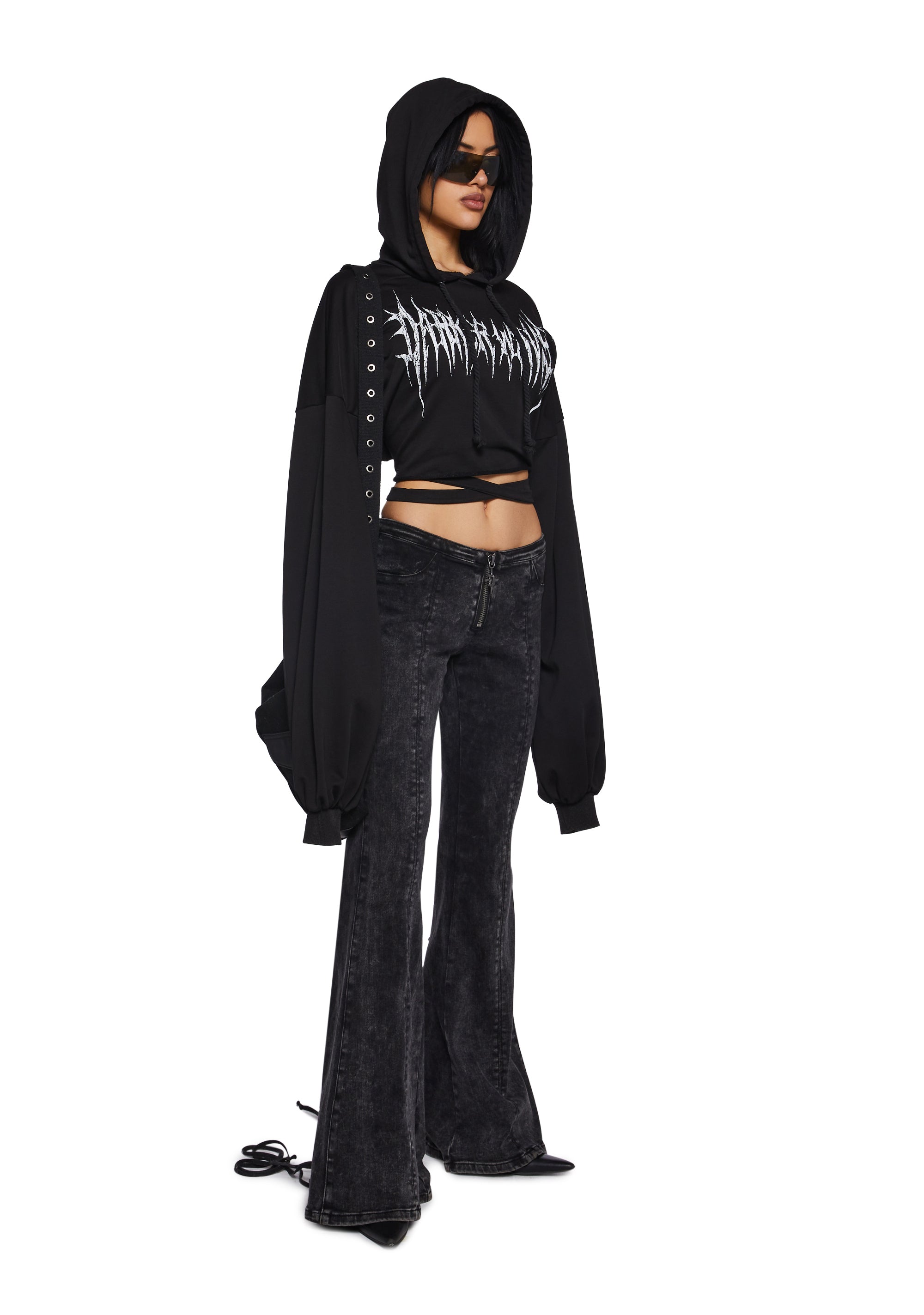 Chord Backless Cropped Hoodie - alternate