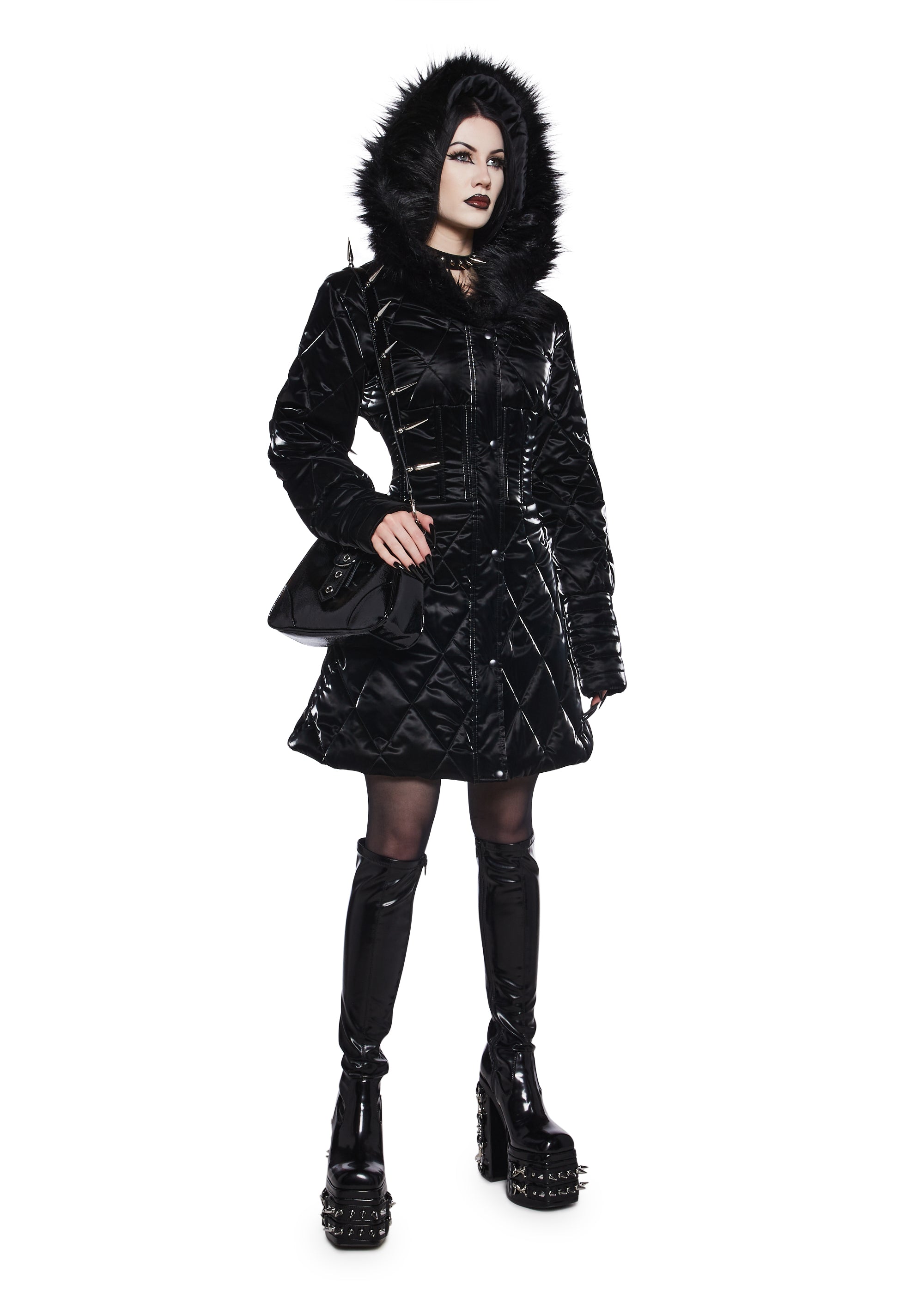 Cloaked In Darkness Corseted Puffer Jacket - alternate