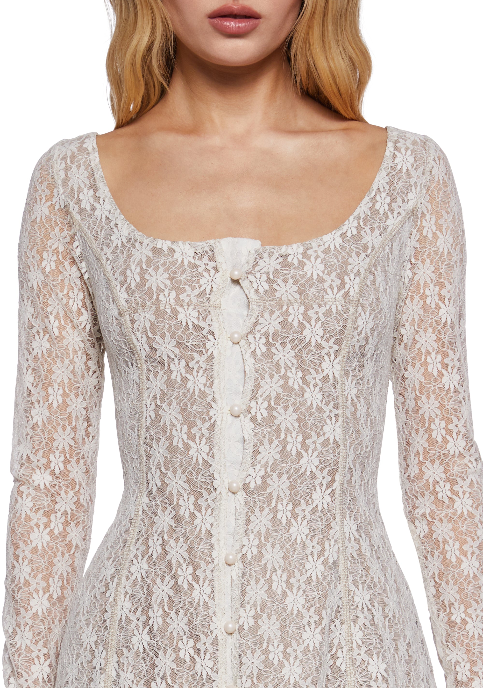 Botanic Bliss Mini Dress - Off White