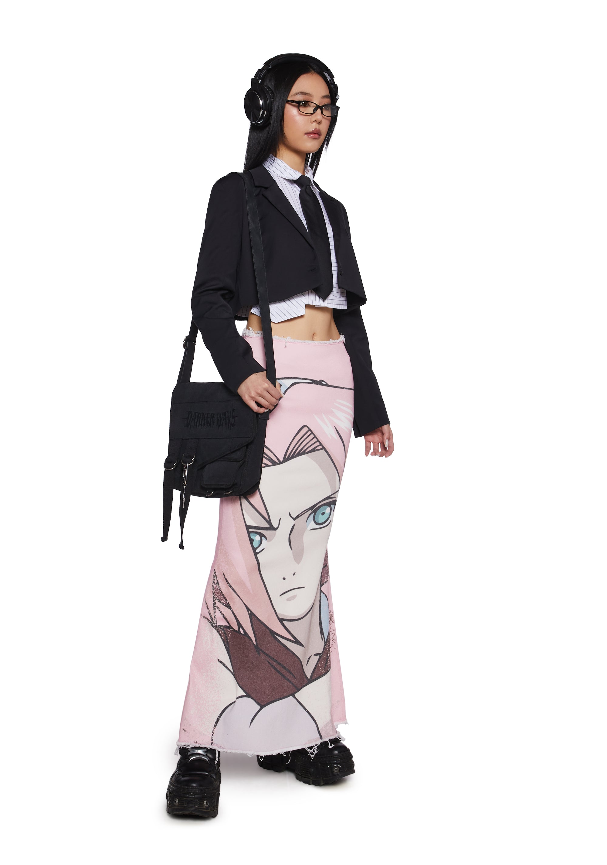 Sakura Denim Maxi Skirt