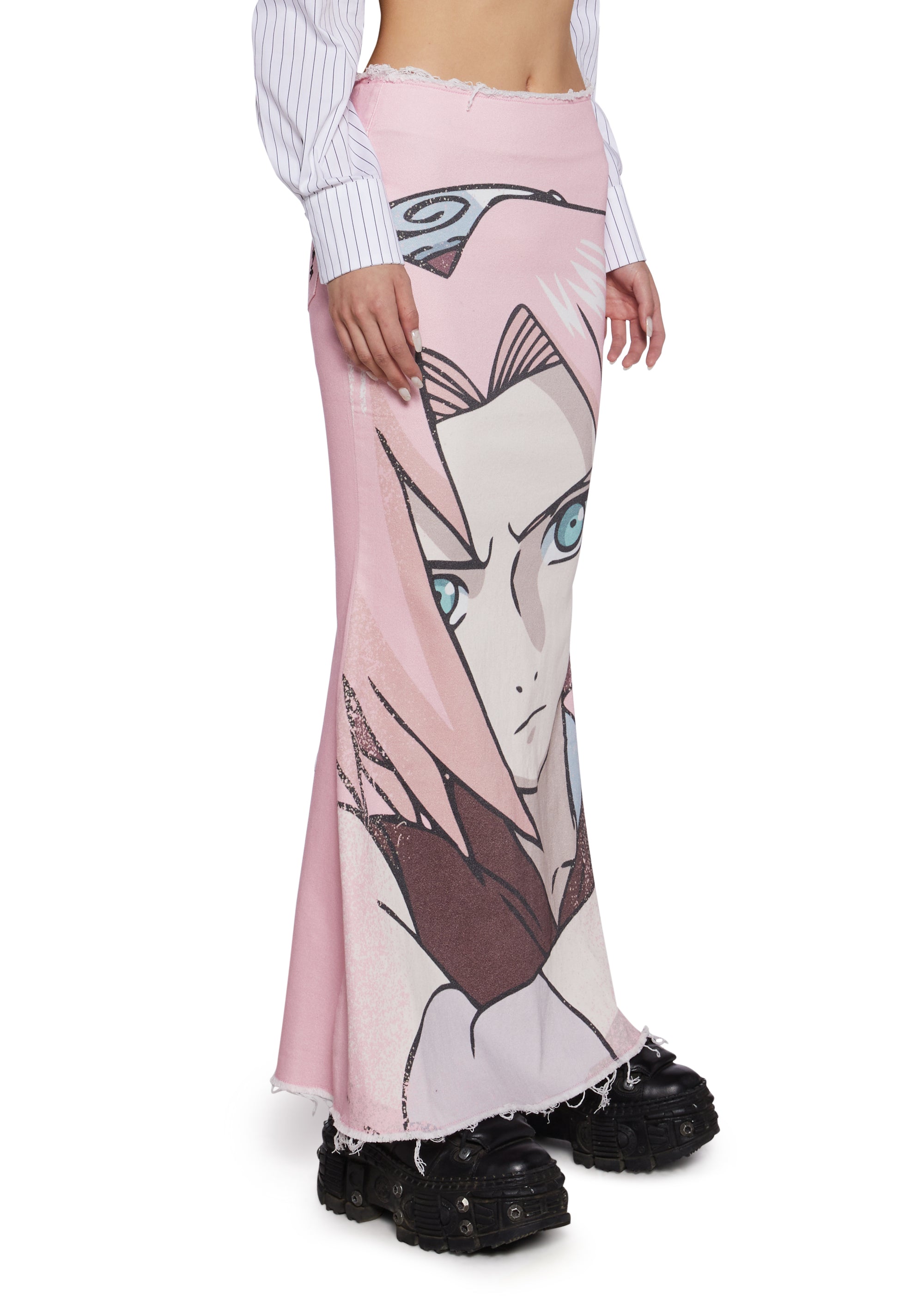Sakura Denim Maxi Skirt