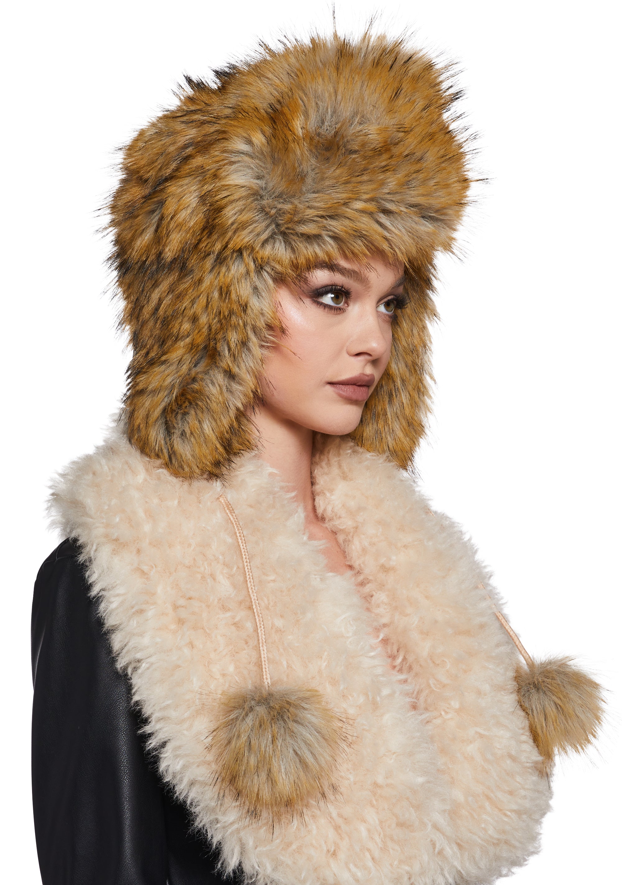 Clique Oversized Trapper Hat - Brown - alternate