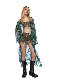 Fluorescent Eden Sequin Duster