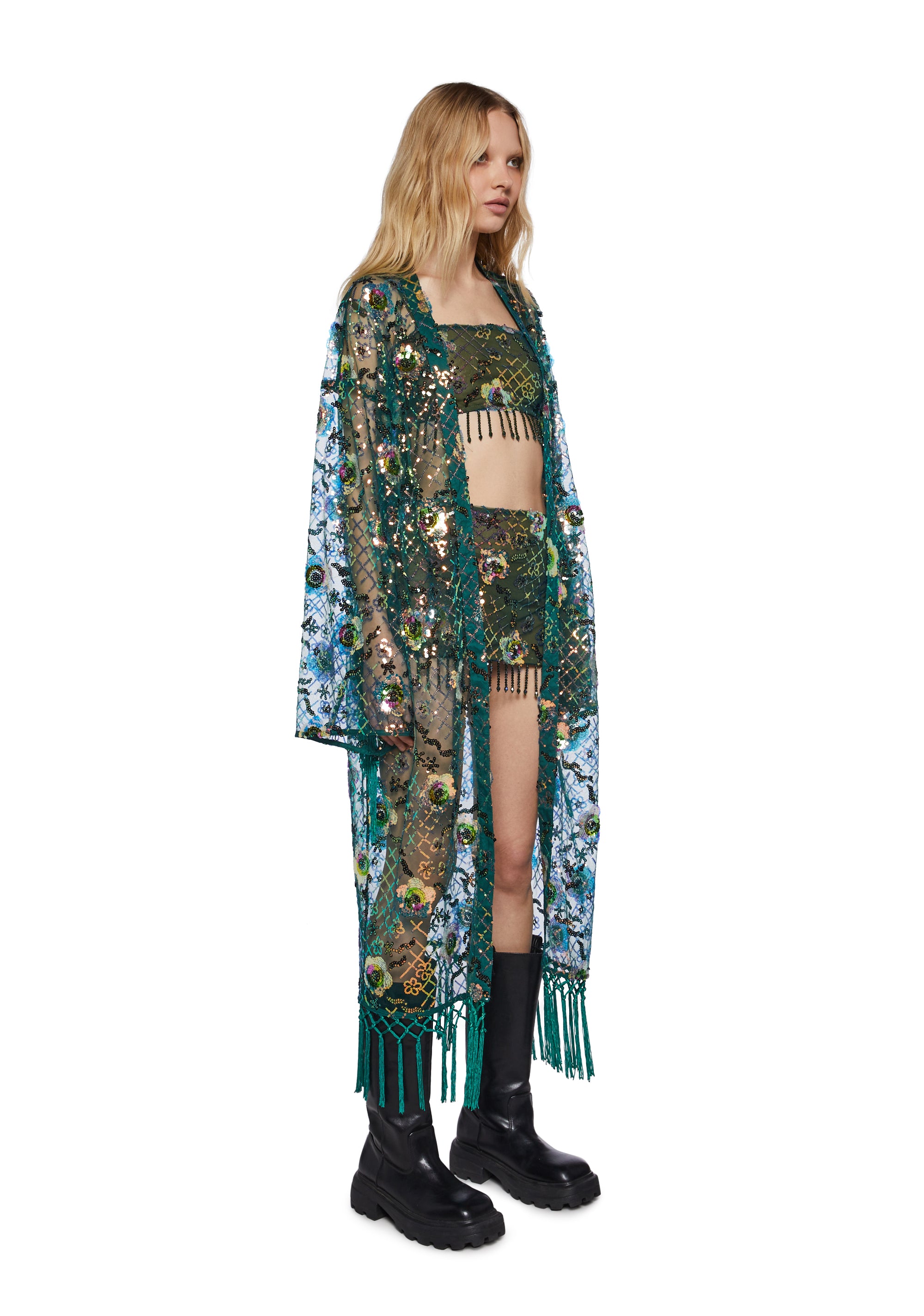 Fluorescent Eden Sequin Duster
