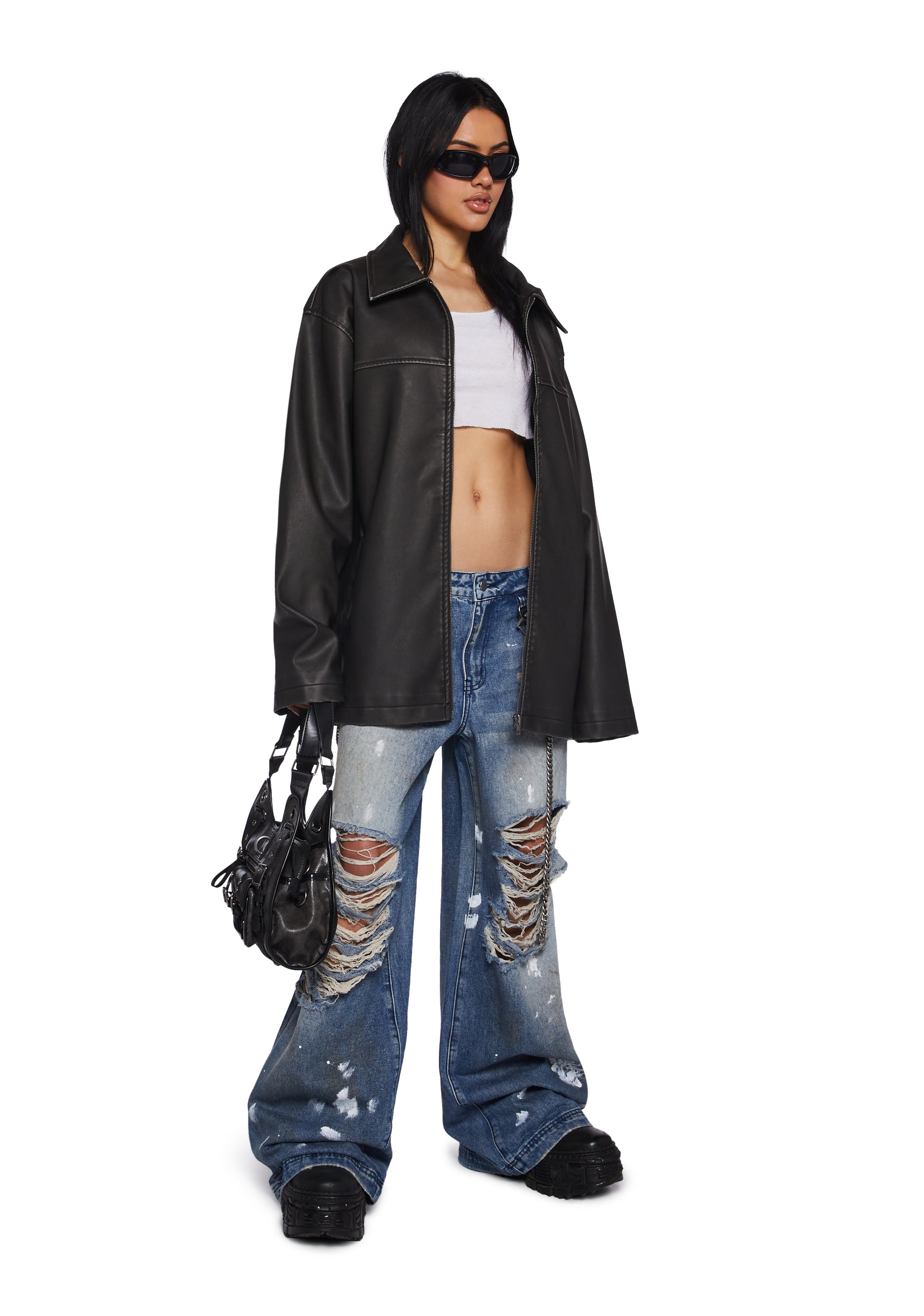 Record Breaker Vegan Leather Jacket - alternate