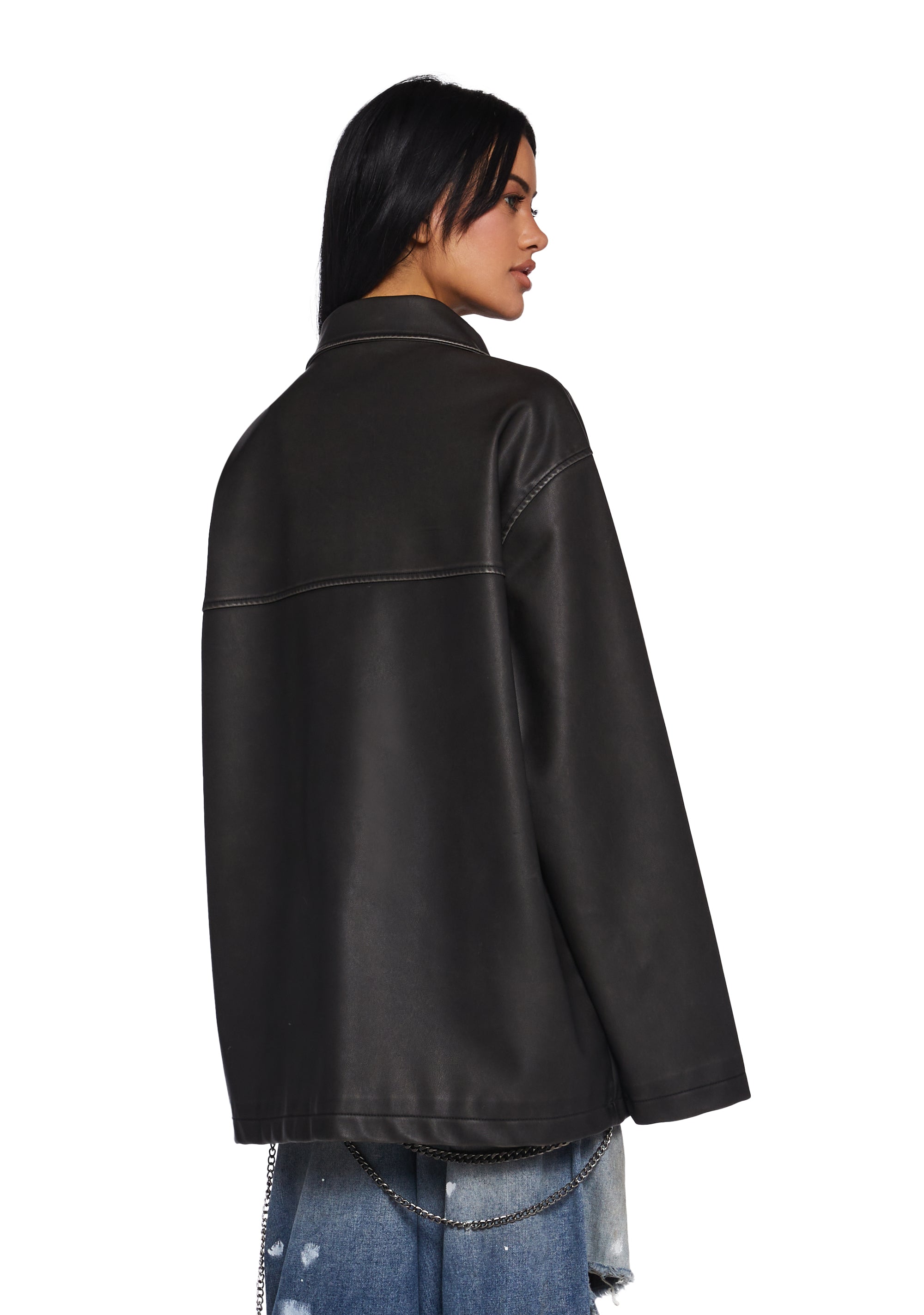 Record Breaker Vegan Leather Jacket