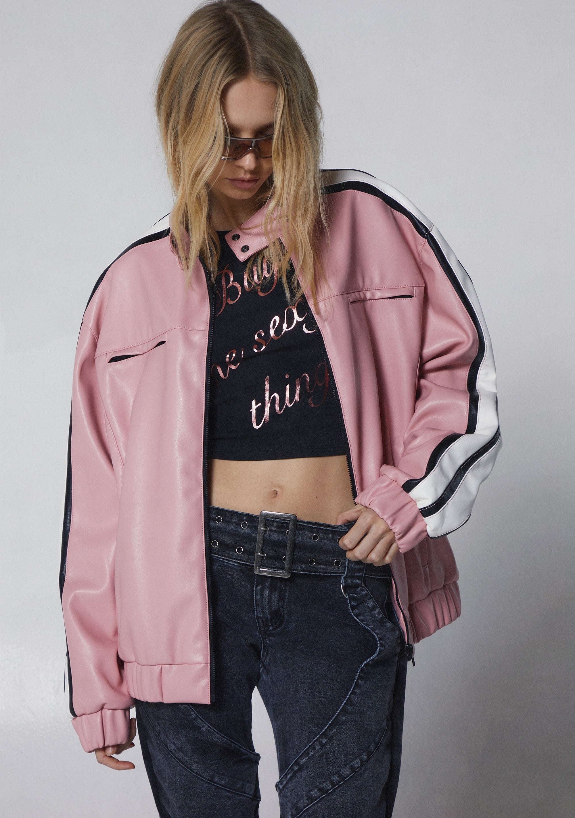 ICE PEAK KATLYN レディース M Womens Oversized Moto Jacket Generation Kiss - Pink – Dolls Kill