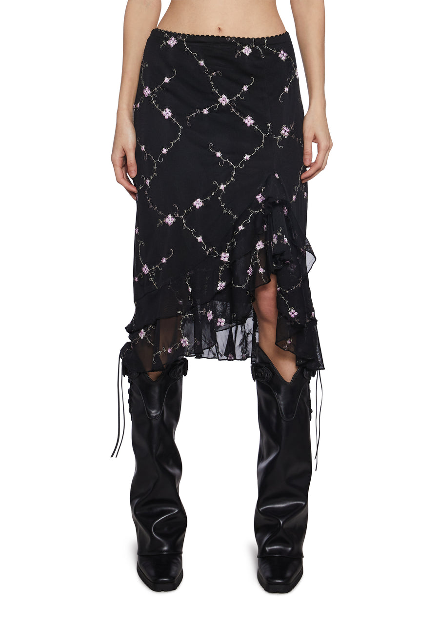 I’m Baby Ruffled Midi Skirt