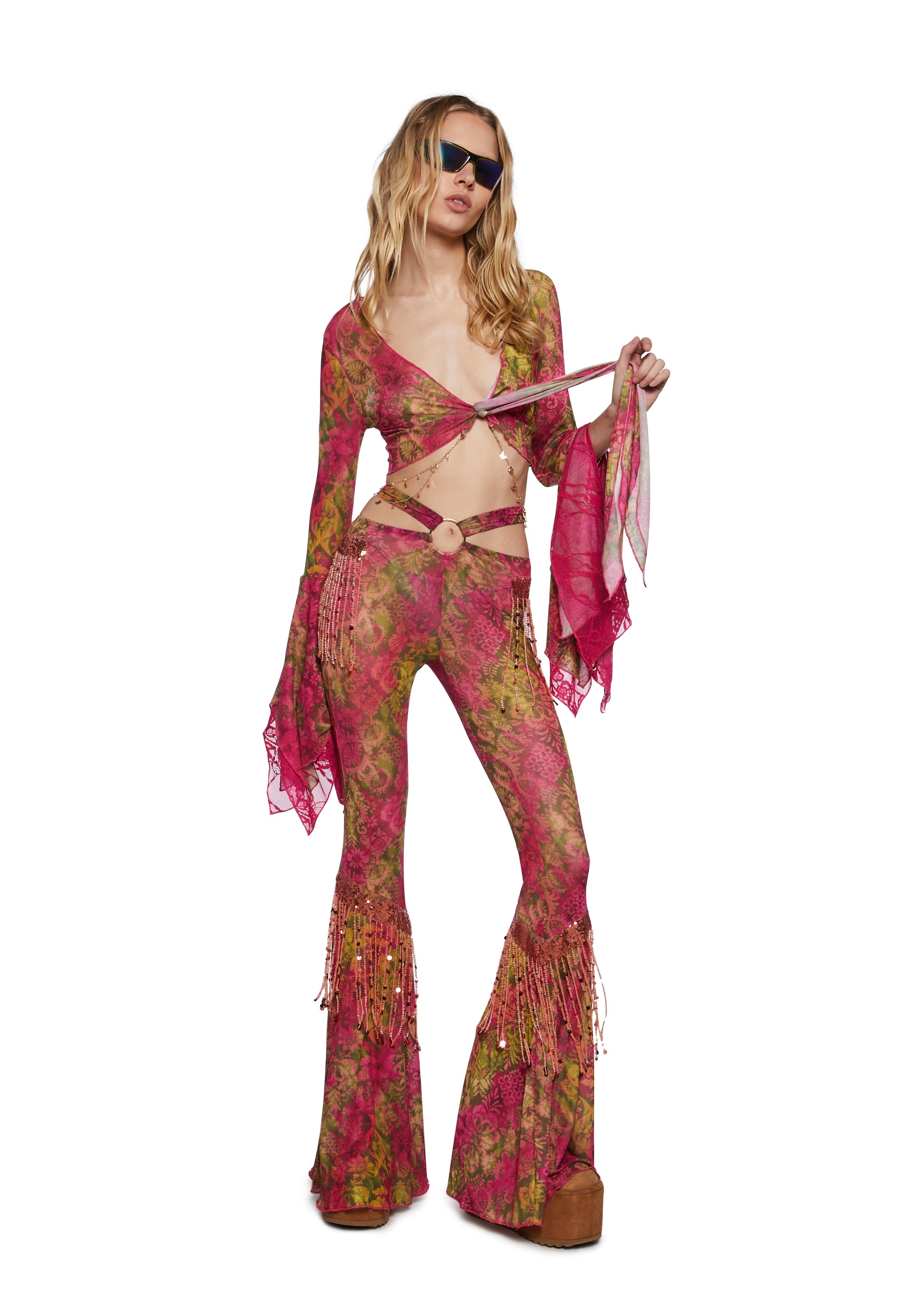 【CUSTOM CULTURE】Ethnic flare pants 40 high-wasted-flare-work-pants-