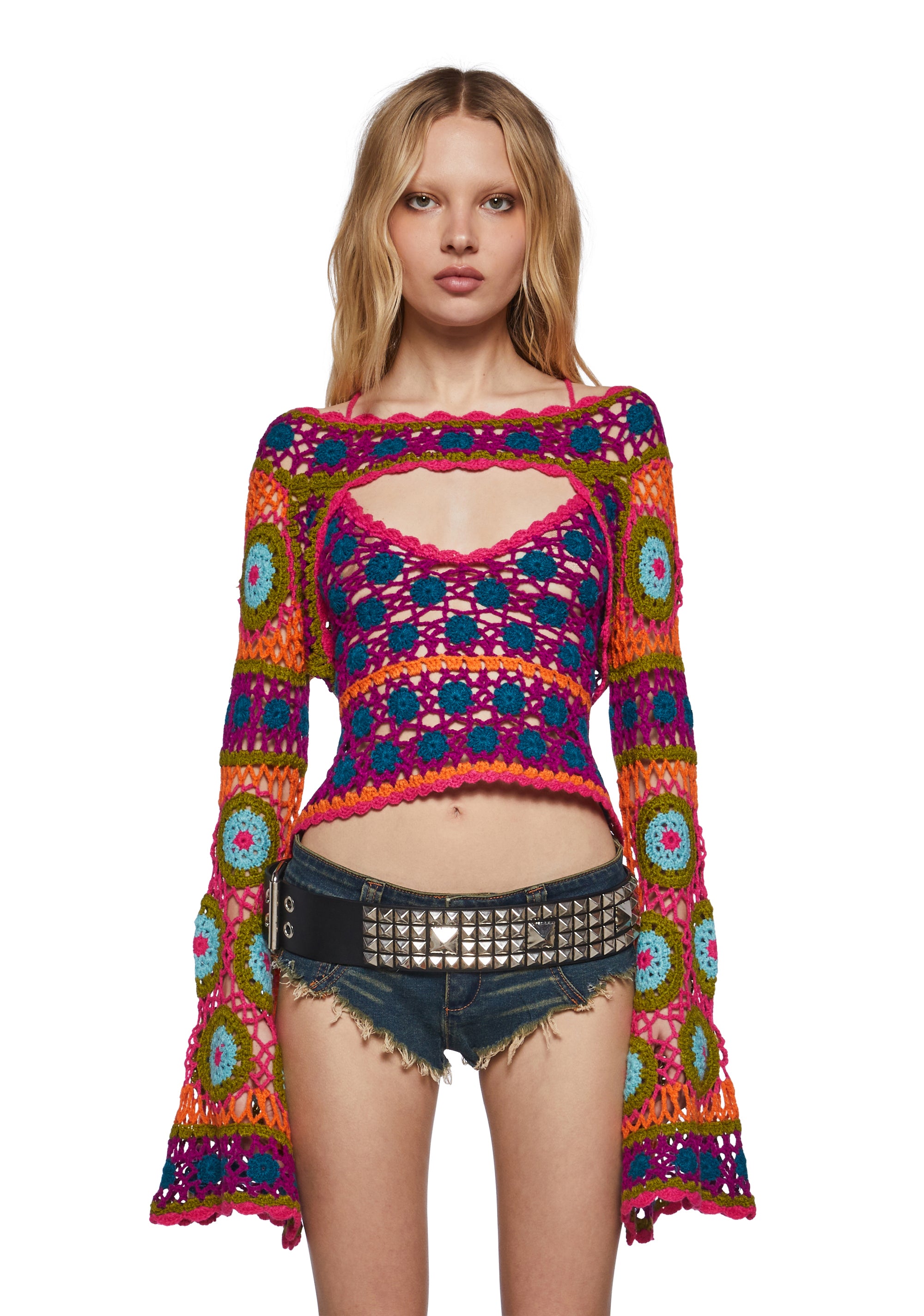 Fiery Odyssey Crochet Shrug