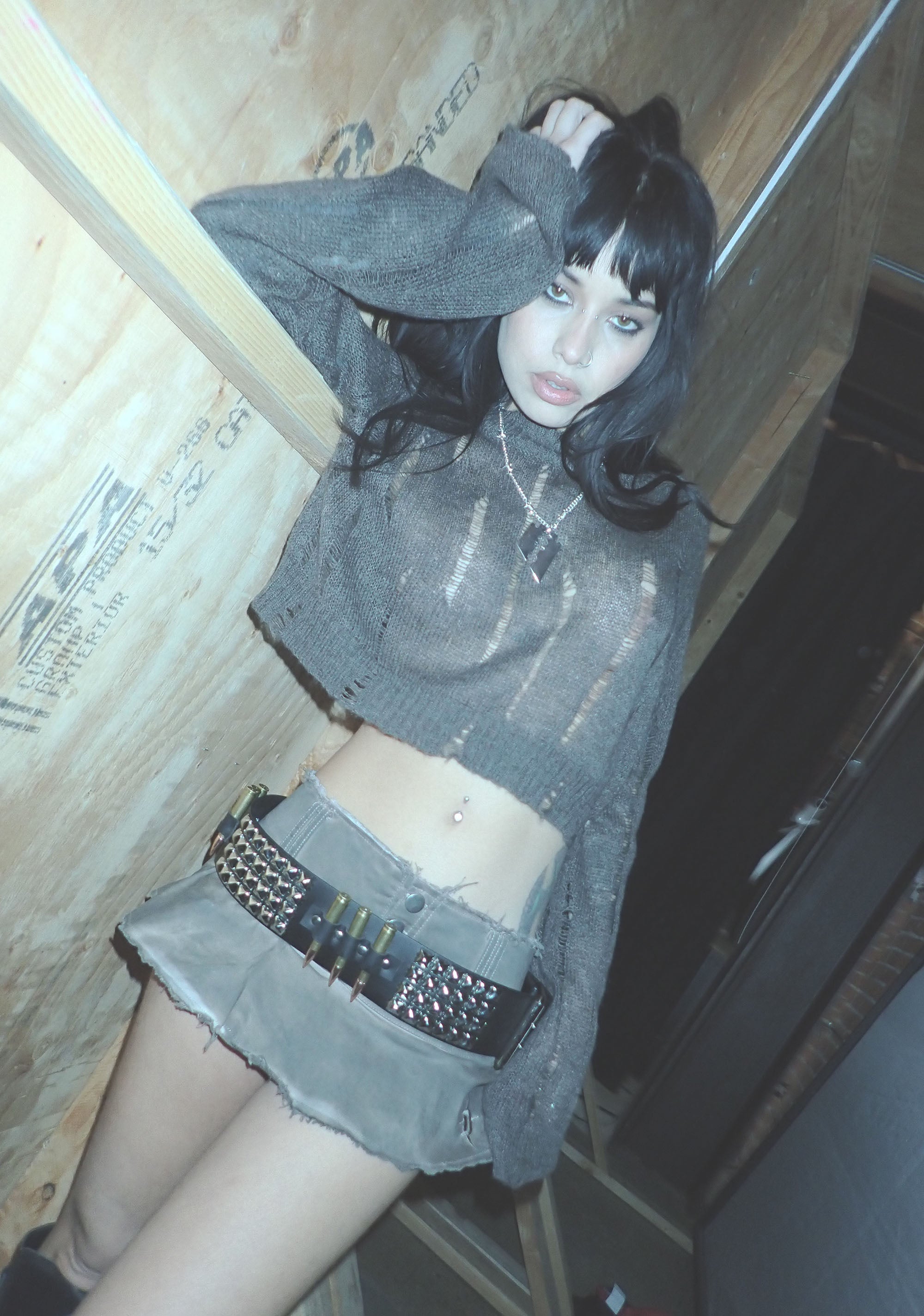 トップス archive grunge fade damage ds knit 楽天市場】正規品【 XU design damage knit 4 】 エックスユー