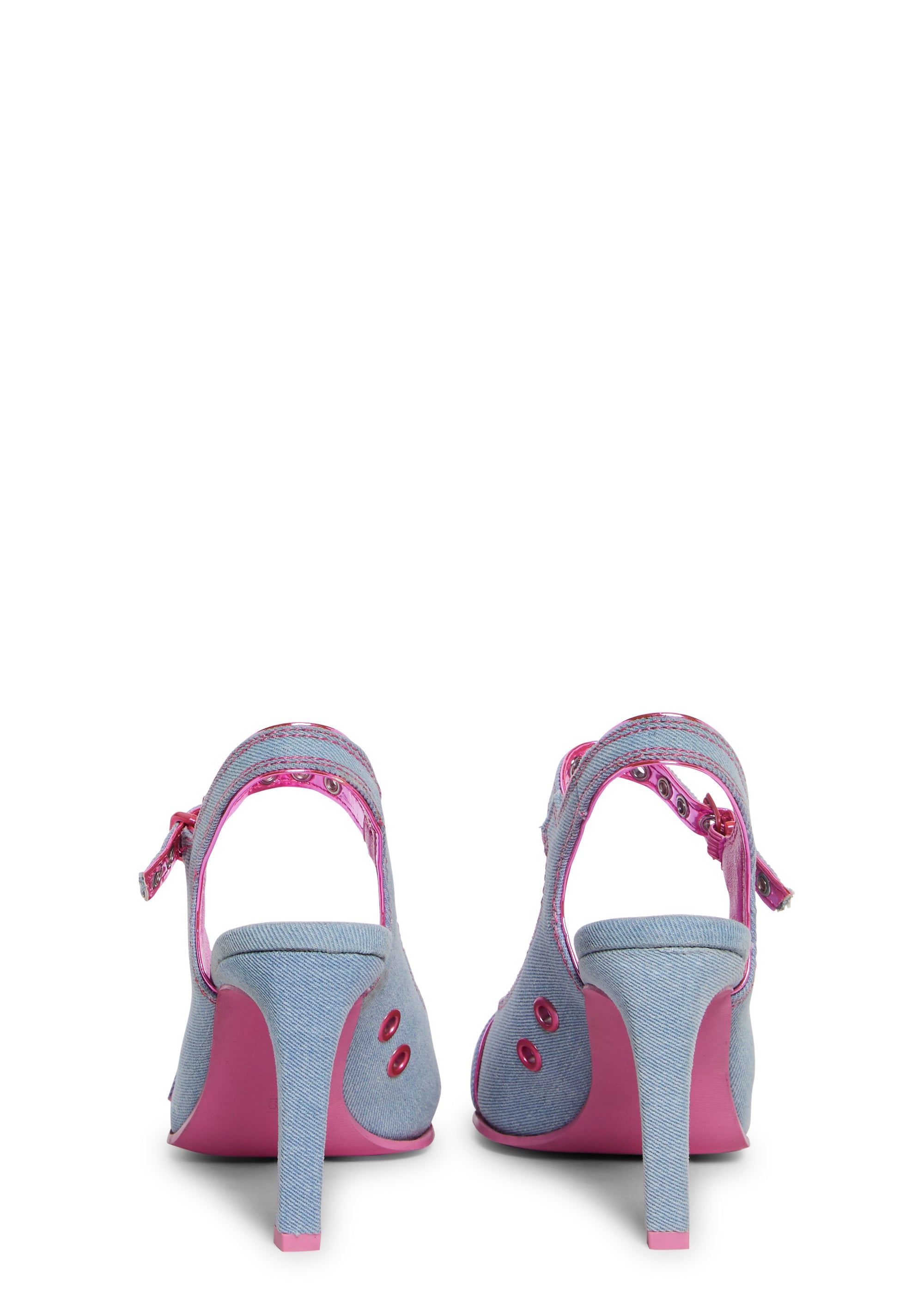 Fame Lane Pointed Toe Heels - Denim