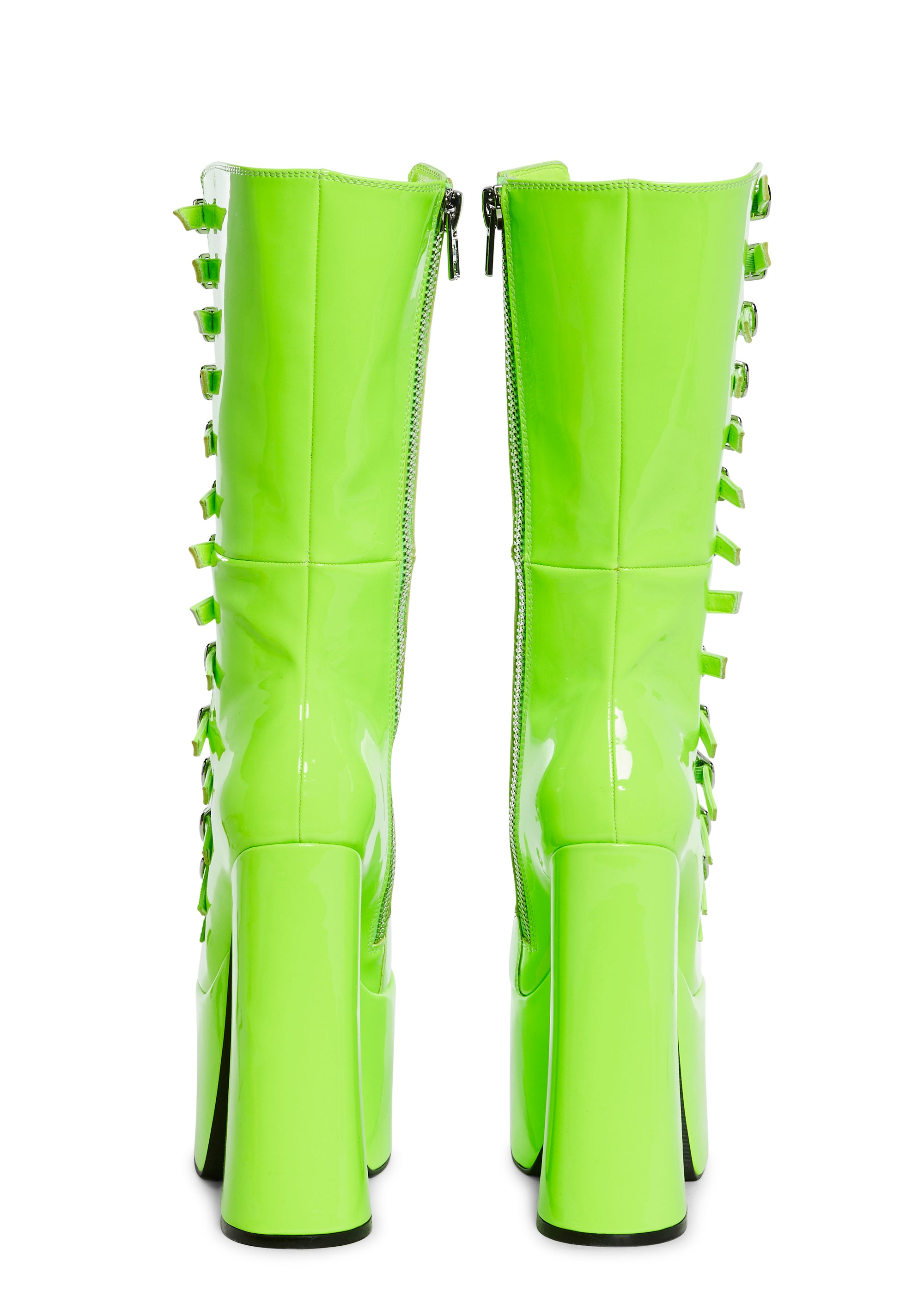 Hardcore Dazzle Platform Boots - Neon Green