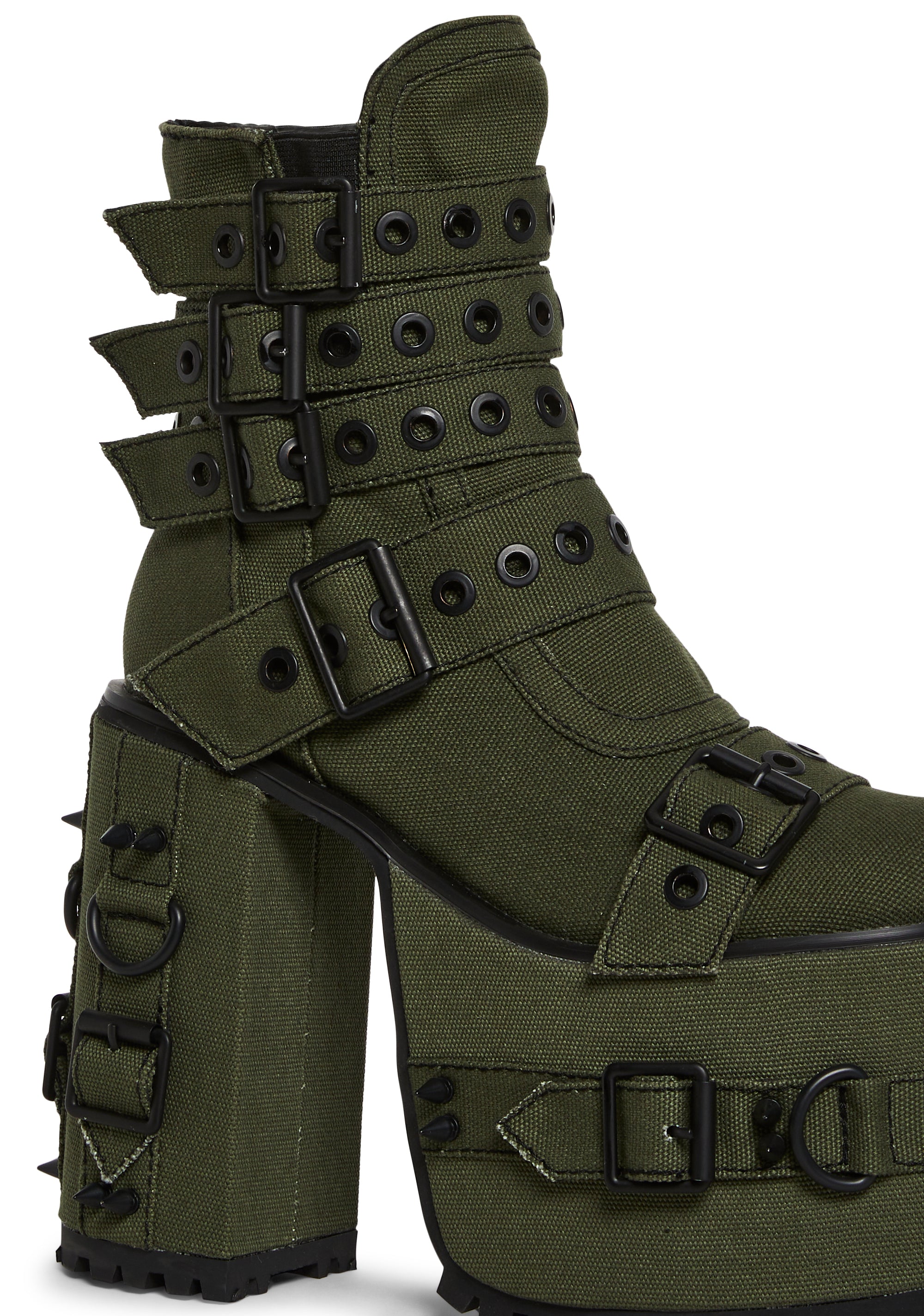 Hardcore Life Buckle Boots - Green