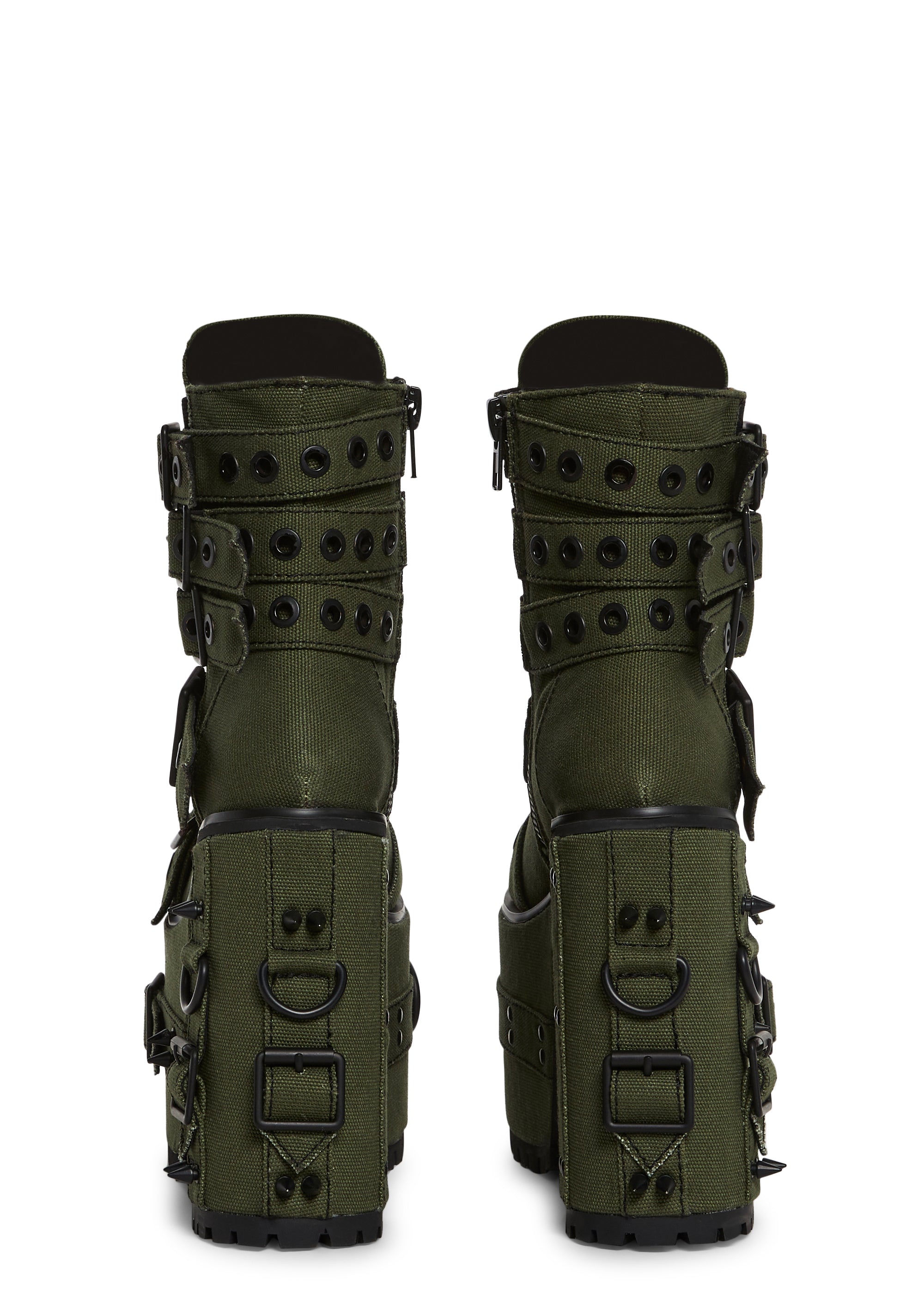 Hardcore Life Buckle Boots - Green