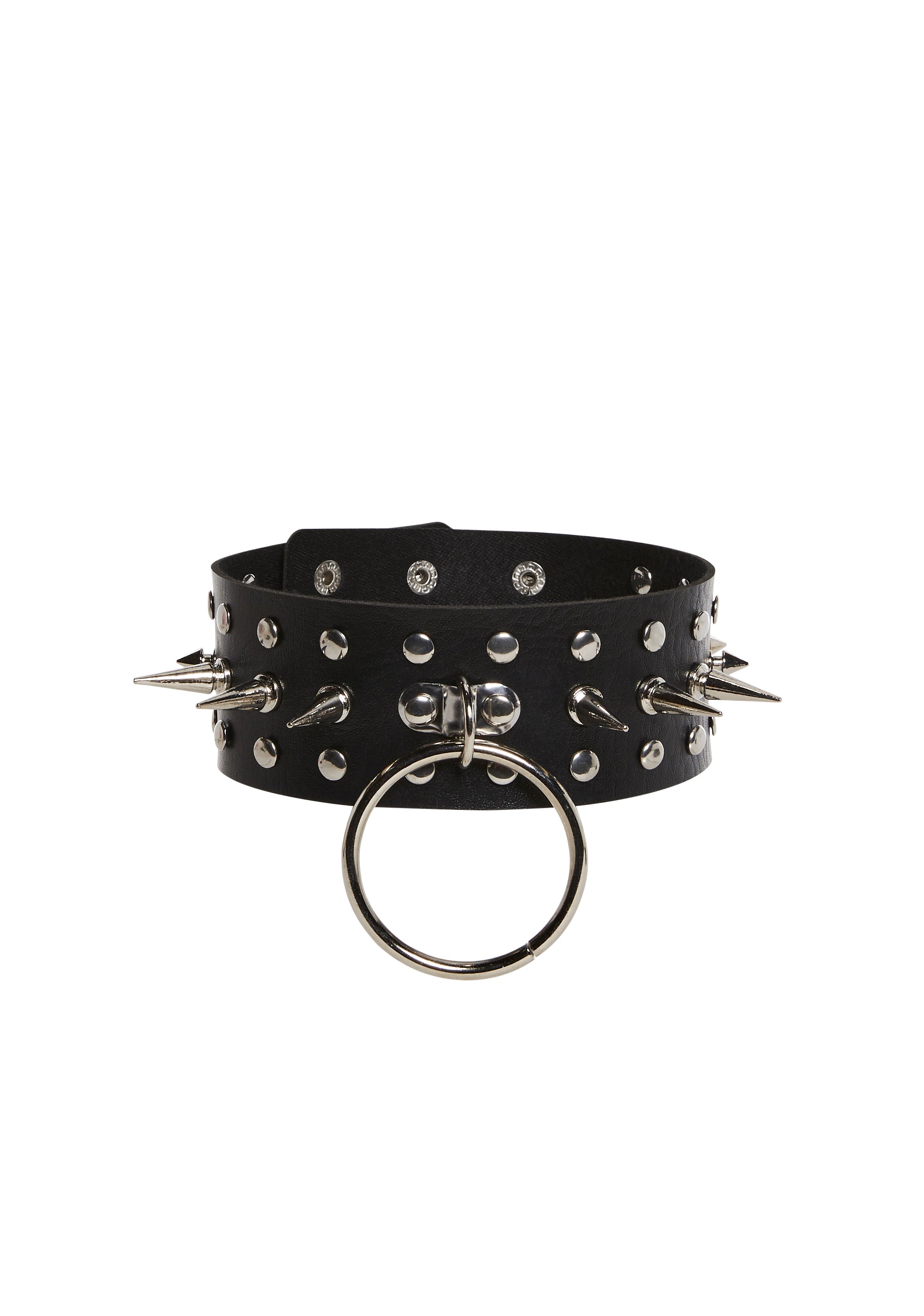 Womens Spiked O-Ring Choker Necklace - Black – Dolls Kill