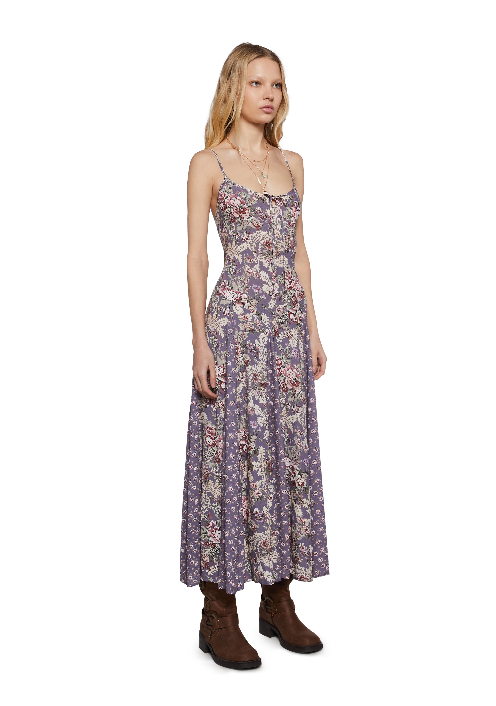 Womens Paisley Floral Maxi Dress Current Mood