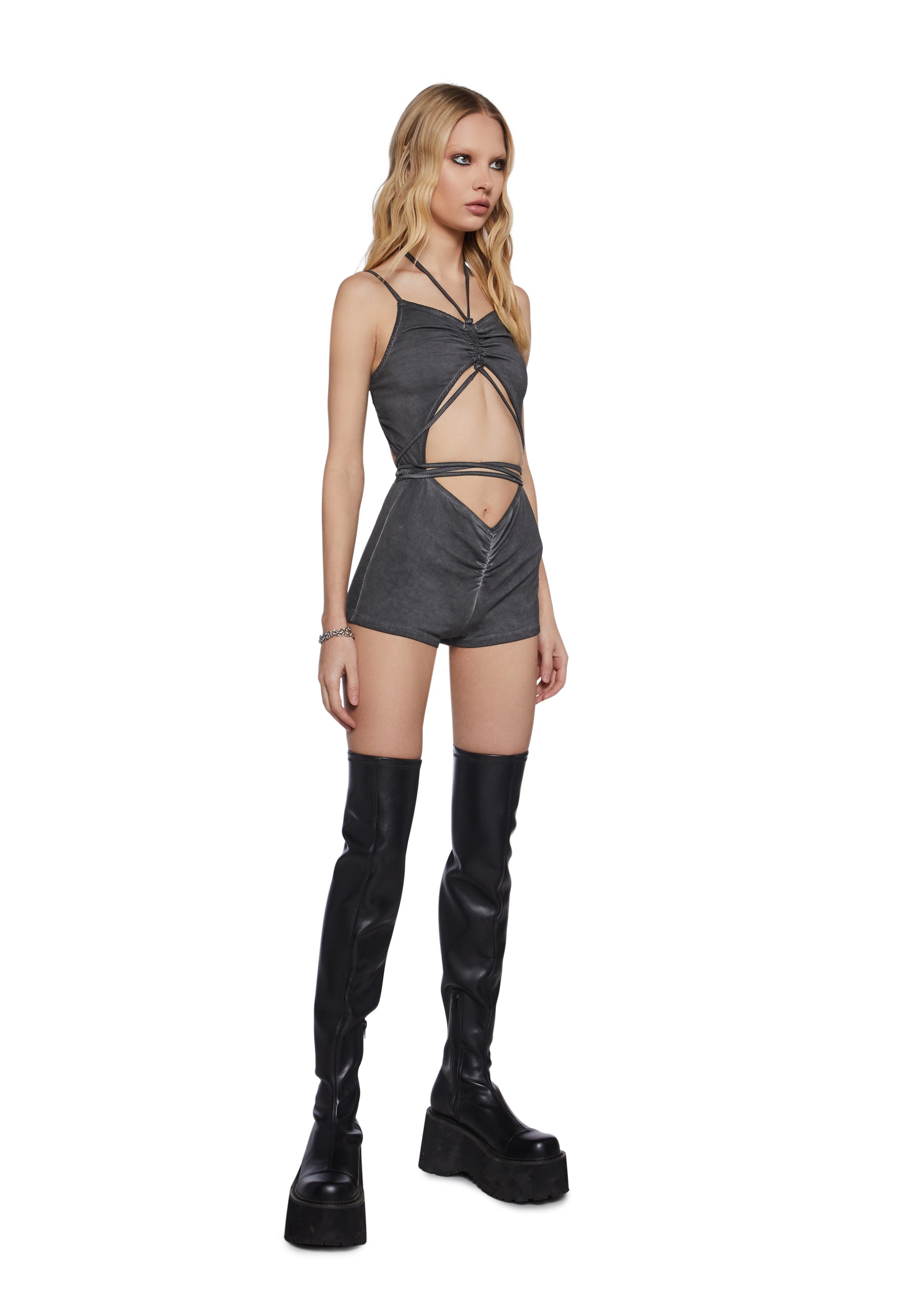 Chord Cut Out Romper - alternate