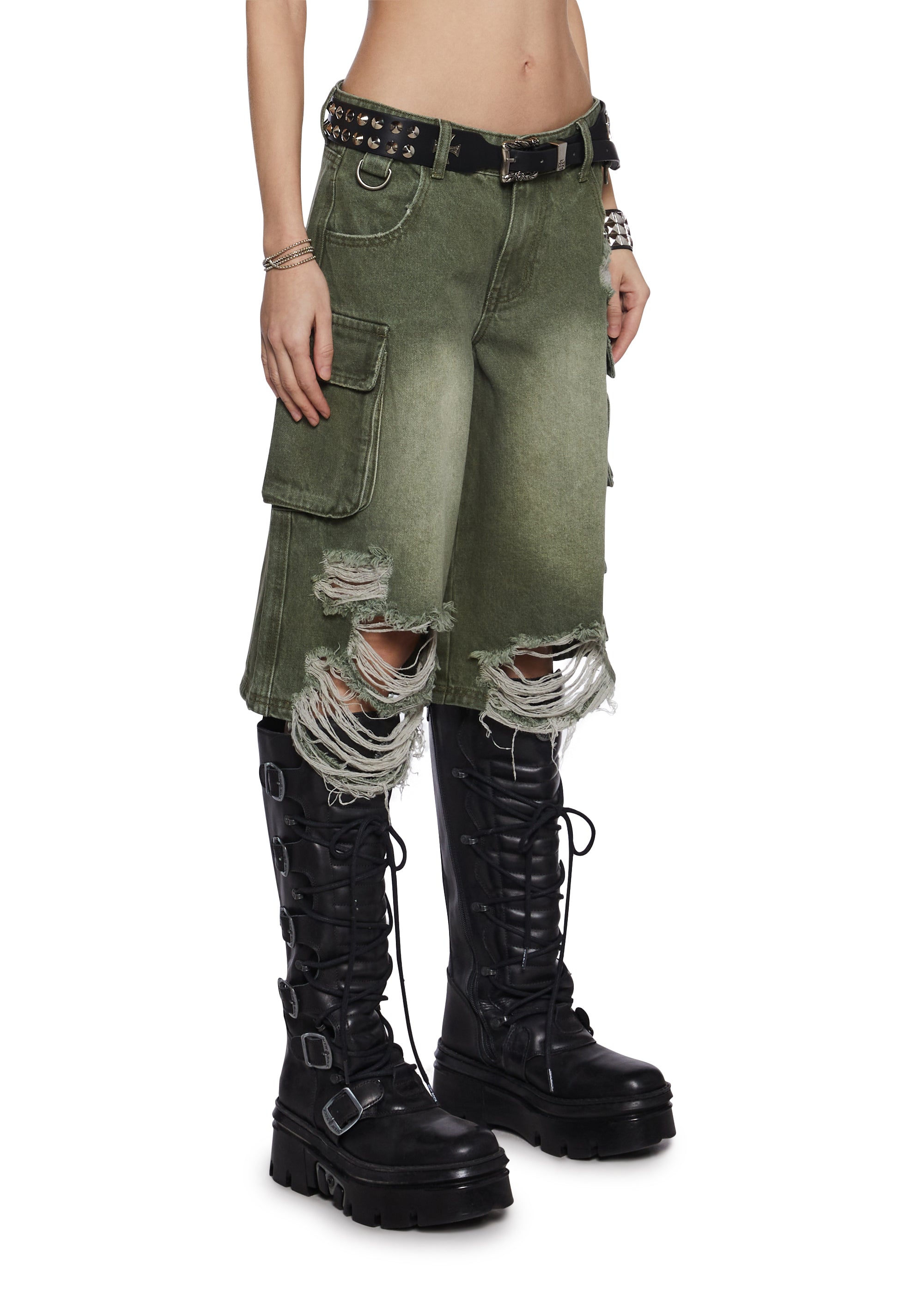 Chord Shredded Cargo Shorts