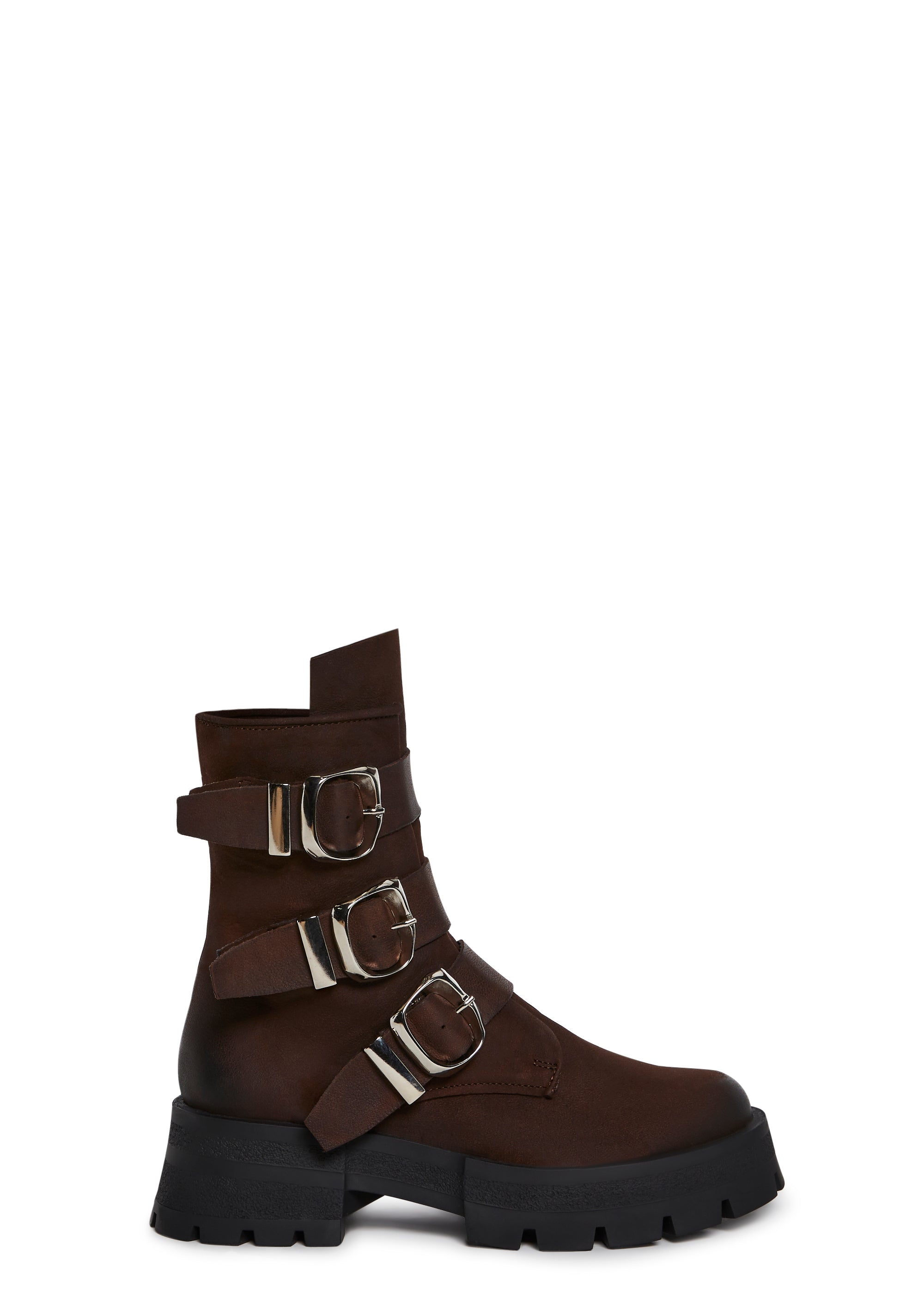Steve Madden Roland Buckle Ankle Boots - Brown – Dolls Kill