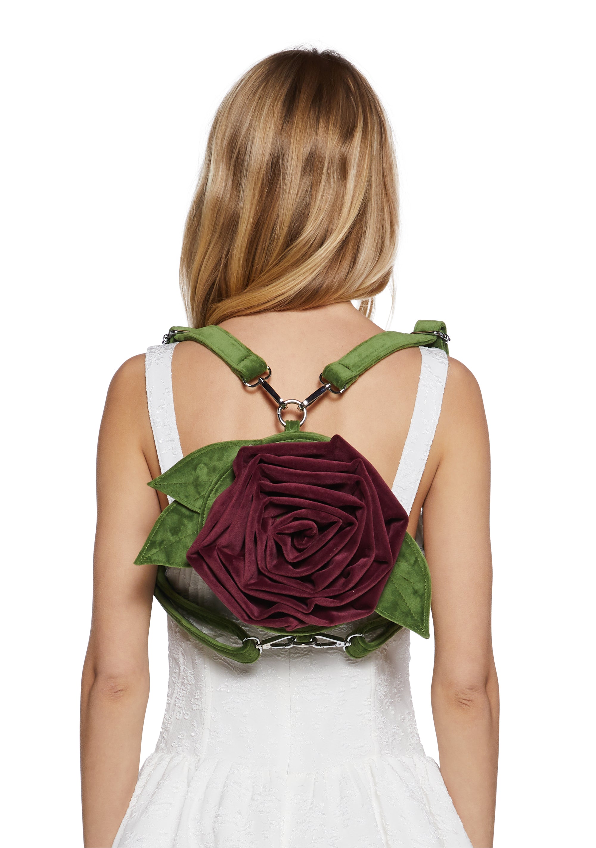 Womens Velour Rose Mini Backpack Current Mood