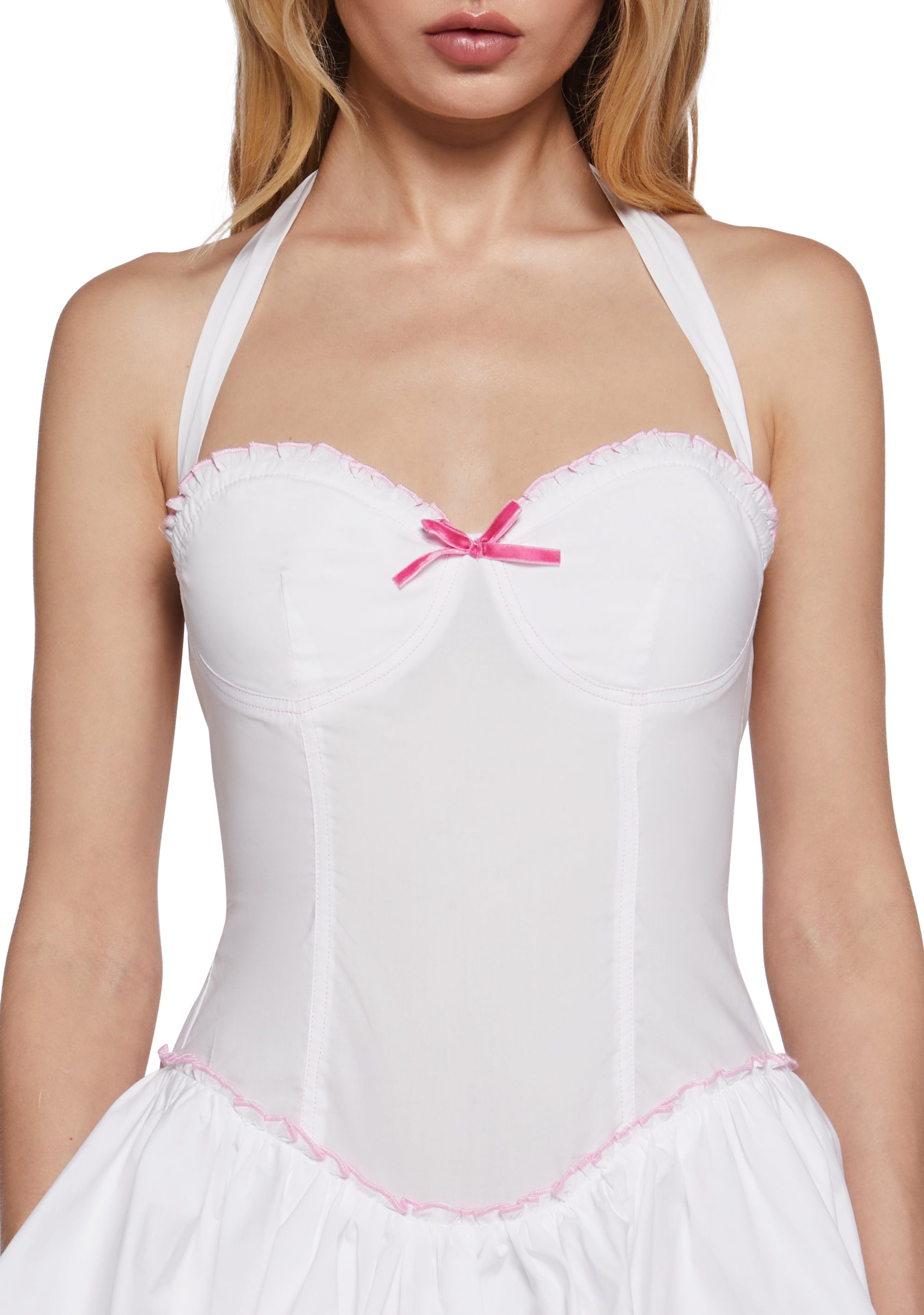 Womens Halter Sweetheart Mini Dress - White – Dolls Kill