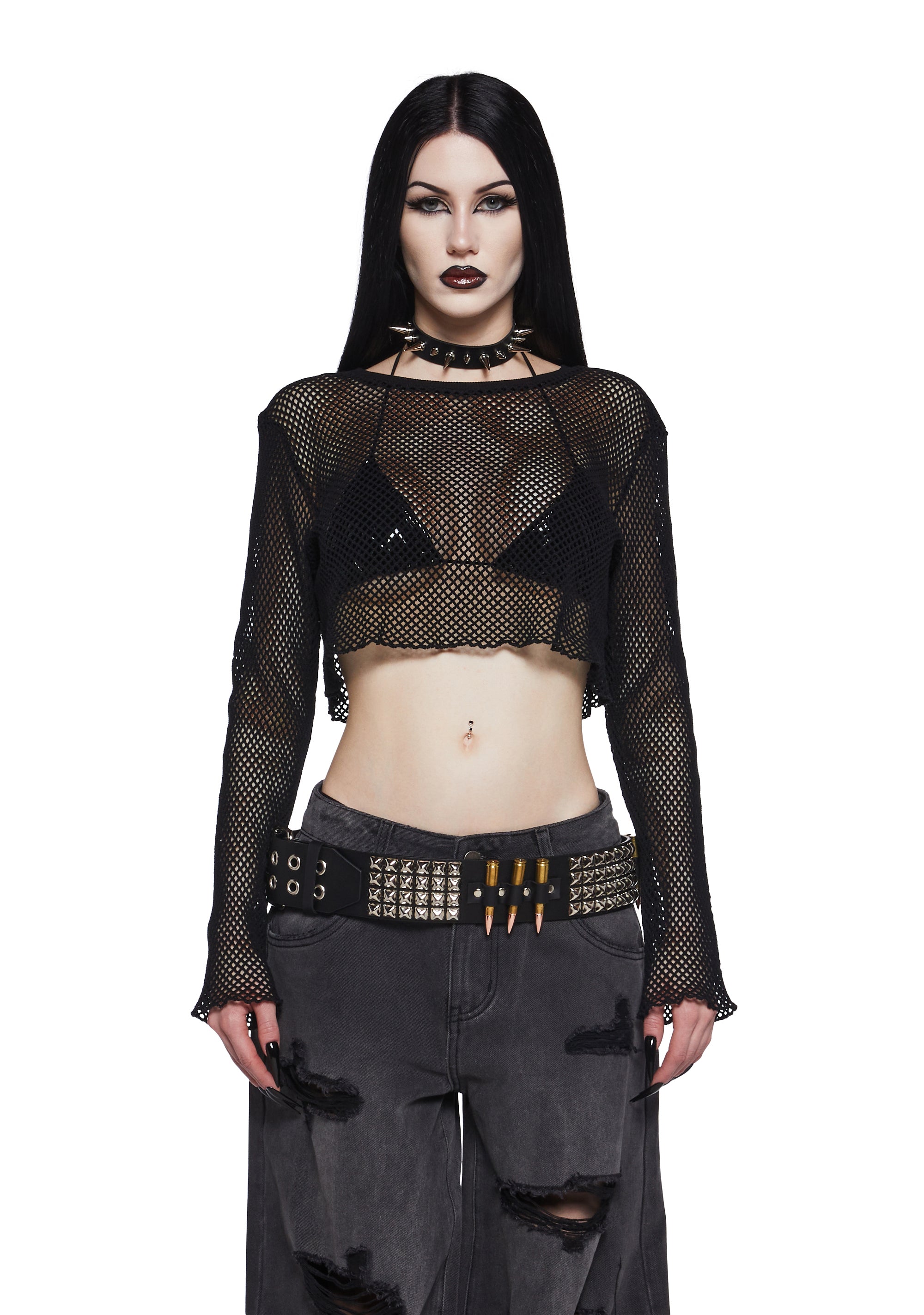 Funk Plus Bullet Pyramid Stud Belt - Black – Dolls Kill