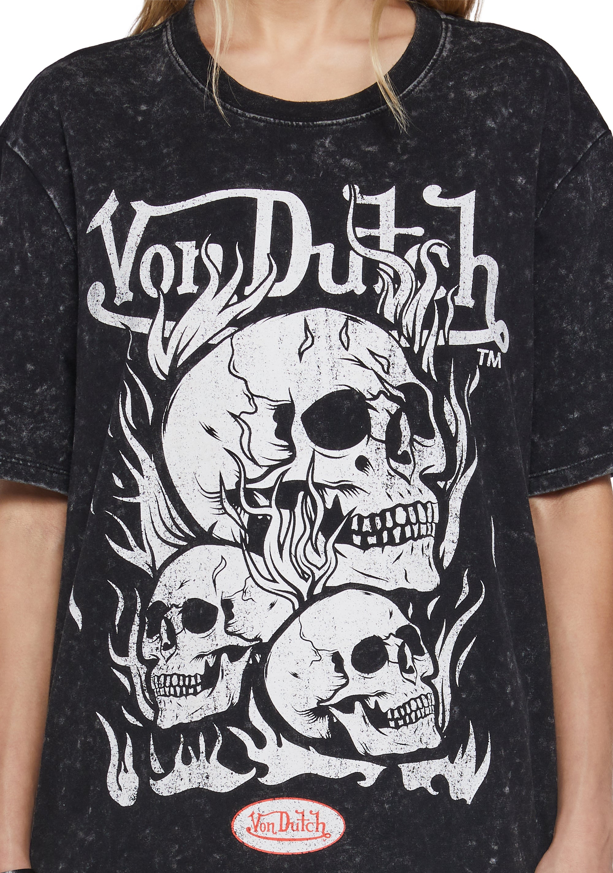 Von Dutch × Dolls Kill モトクロス風 オーバーサイズTシャツ Von Dutch Motocross Graphic Oversized Tee - Black – Dolls Kill