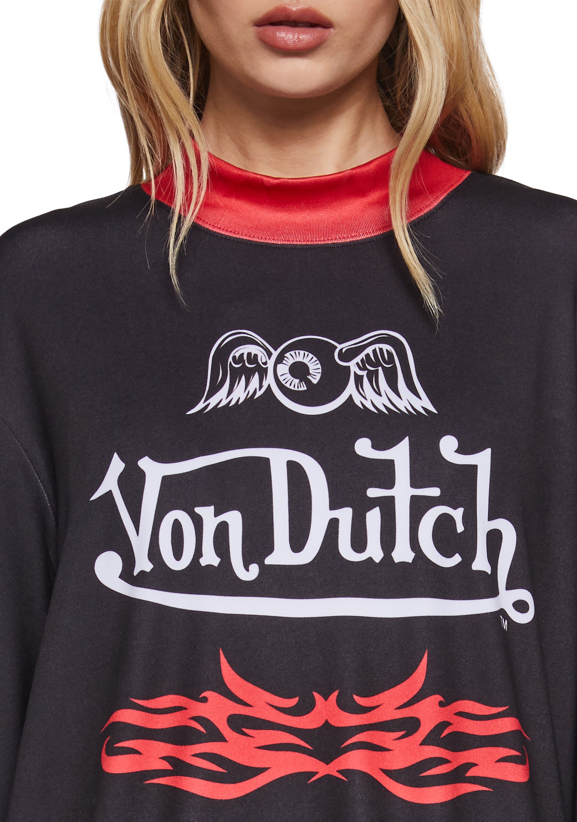 Von Dutch × Dolls Kill モトクロス風 オーバーサイズTシャツ Von Dutch Motocross Graphic Oversized Tee - Black – Dolls Kill