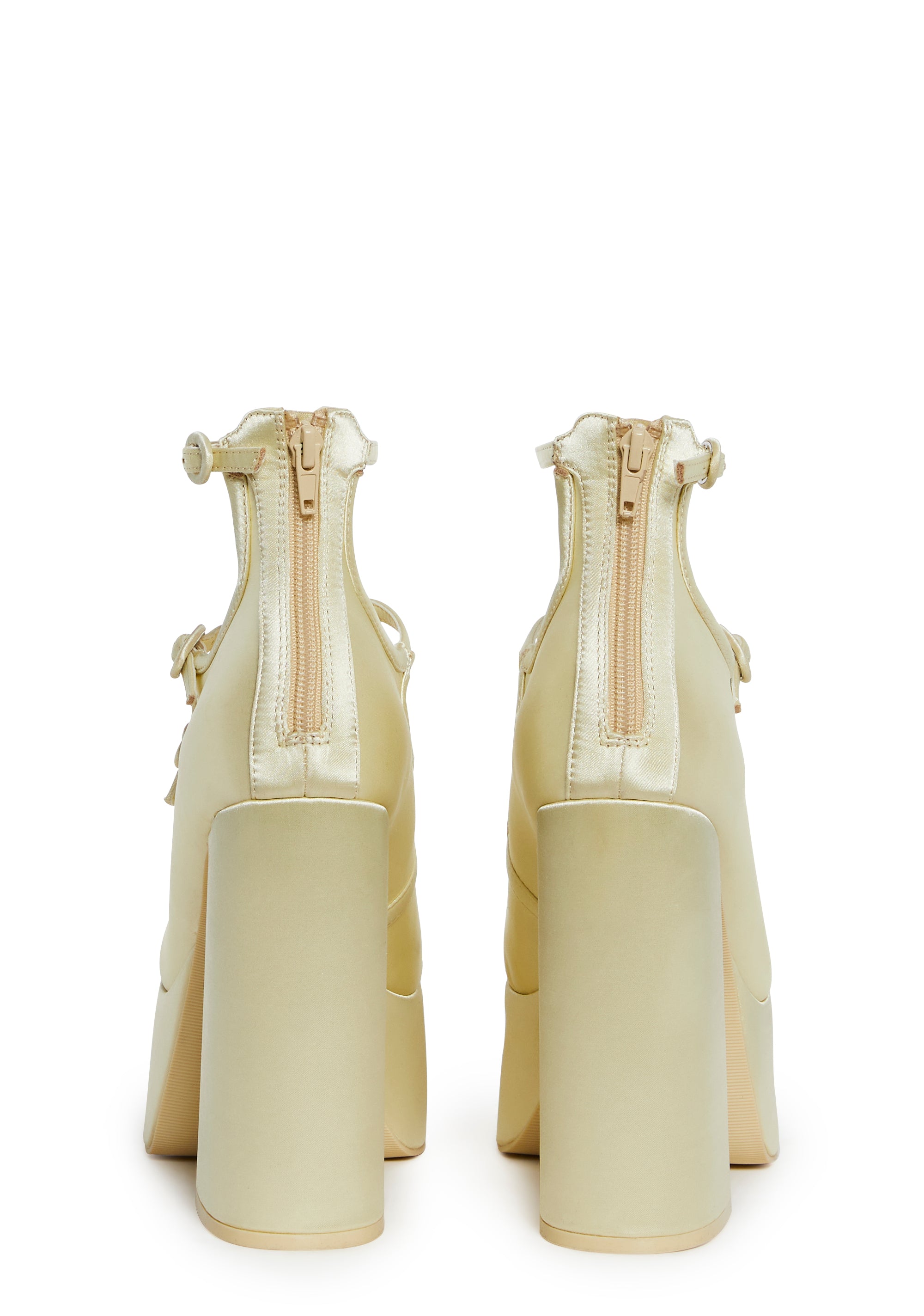 Smiling Melody Platform Heels - Yellow