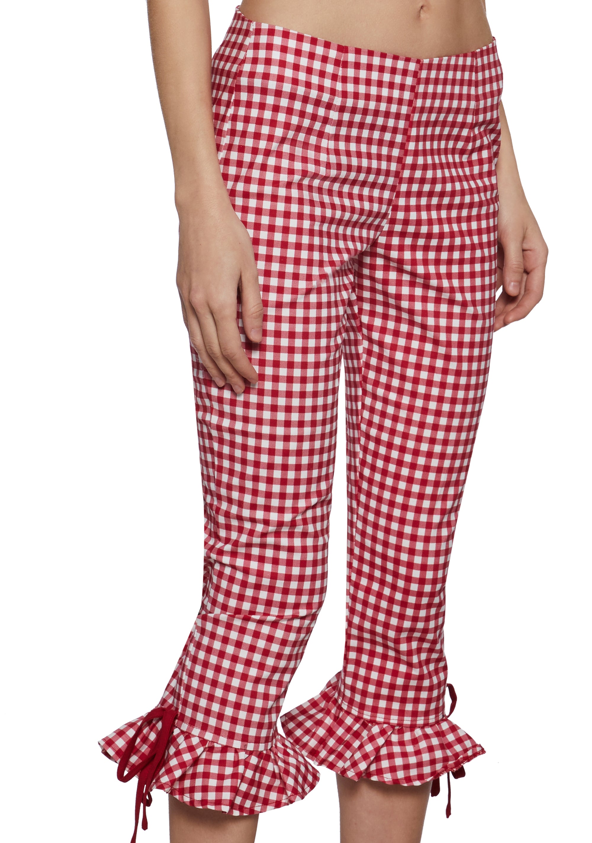 パンツ Doll mini pants Womens Gingham Capri Pants Sugar Thrillz - Red – Dolls Kill