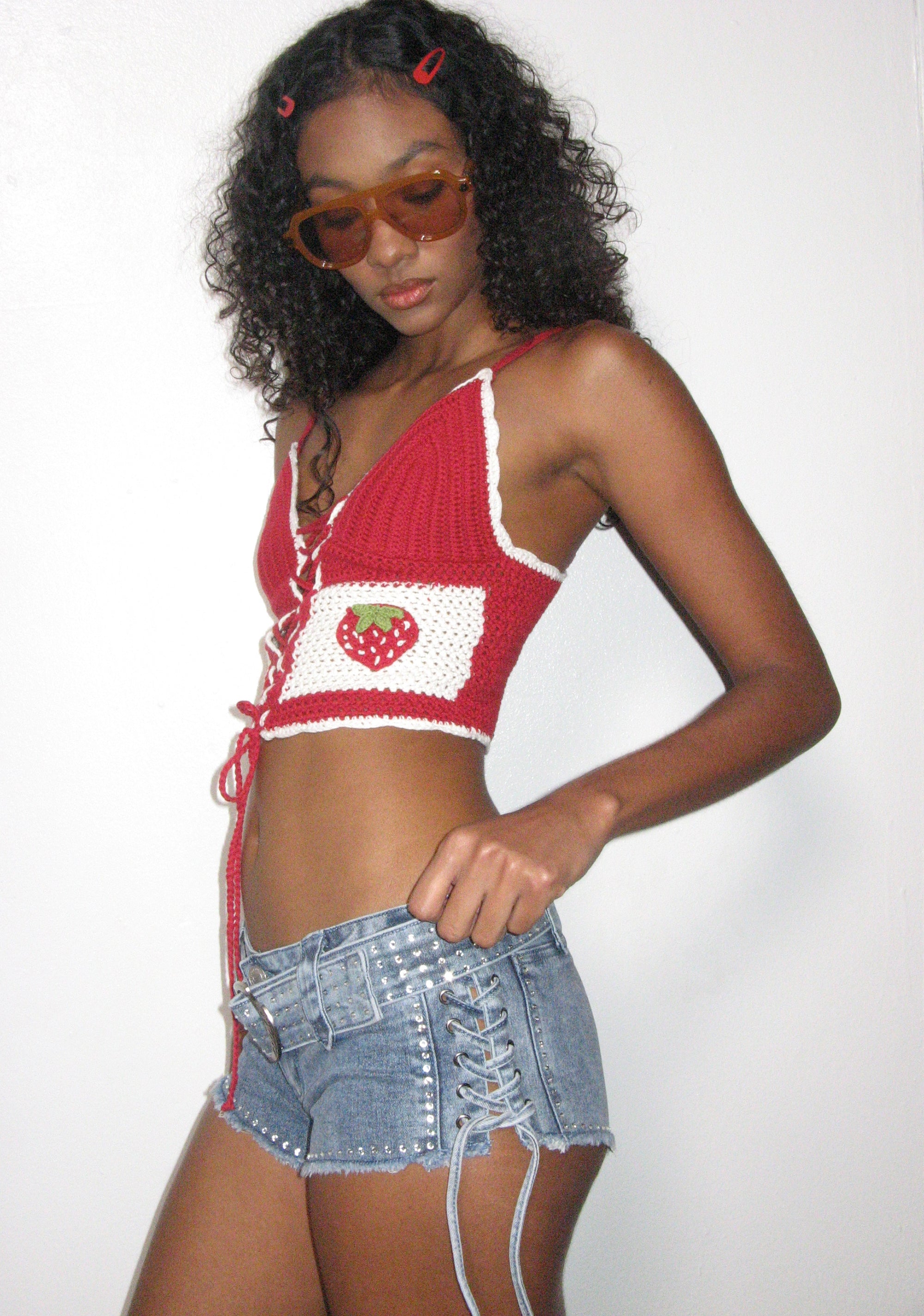 [Honkyo] Painted Micro Shorts ★大人気★ Make It Hot High Rise Ponte Micro Shorts | Windsor