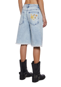 Pressed Flowers Denim Shorts