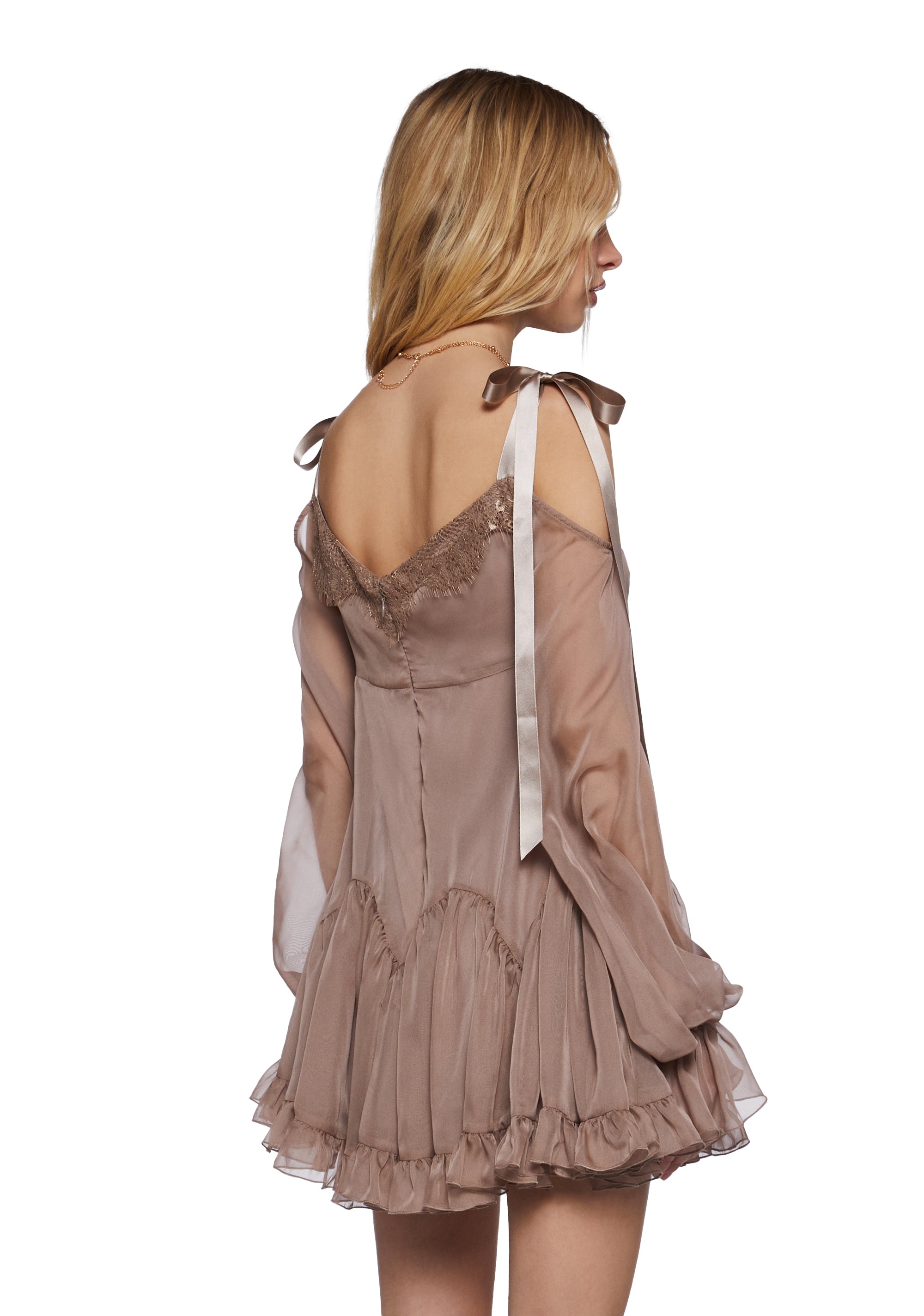 Whirlwind Radiance Mini Dress - Brown
