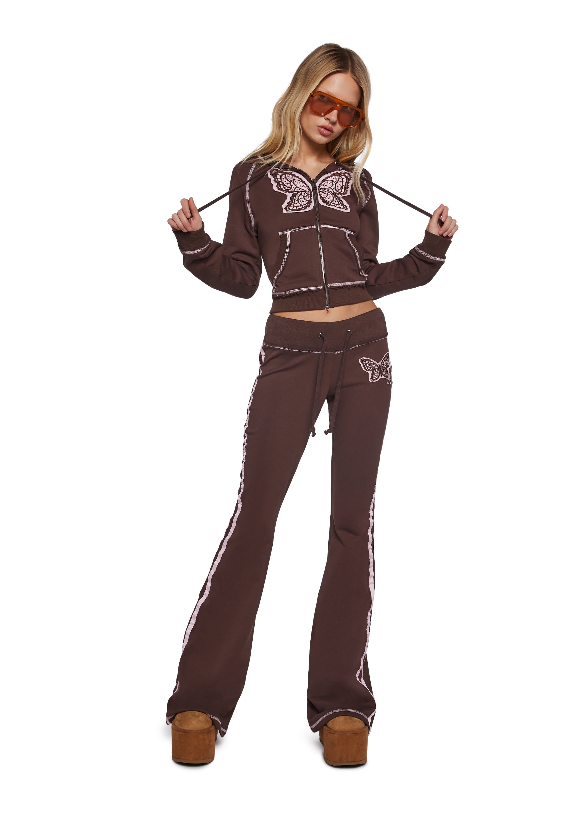 Skater Heart Crop Hoodie - alternate
