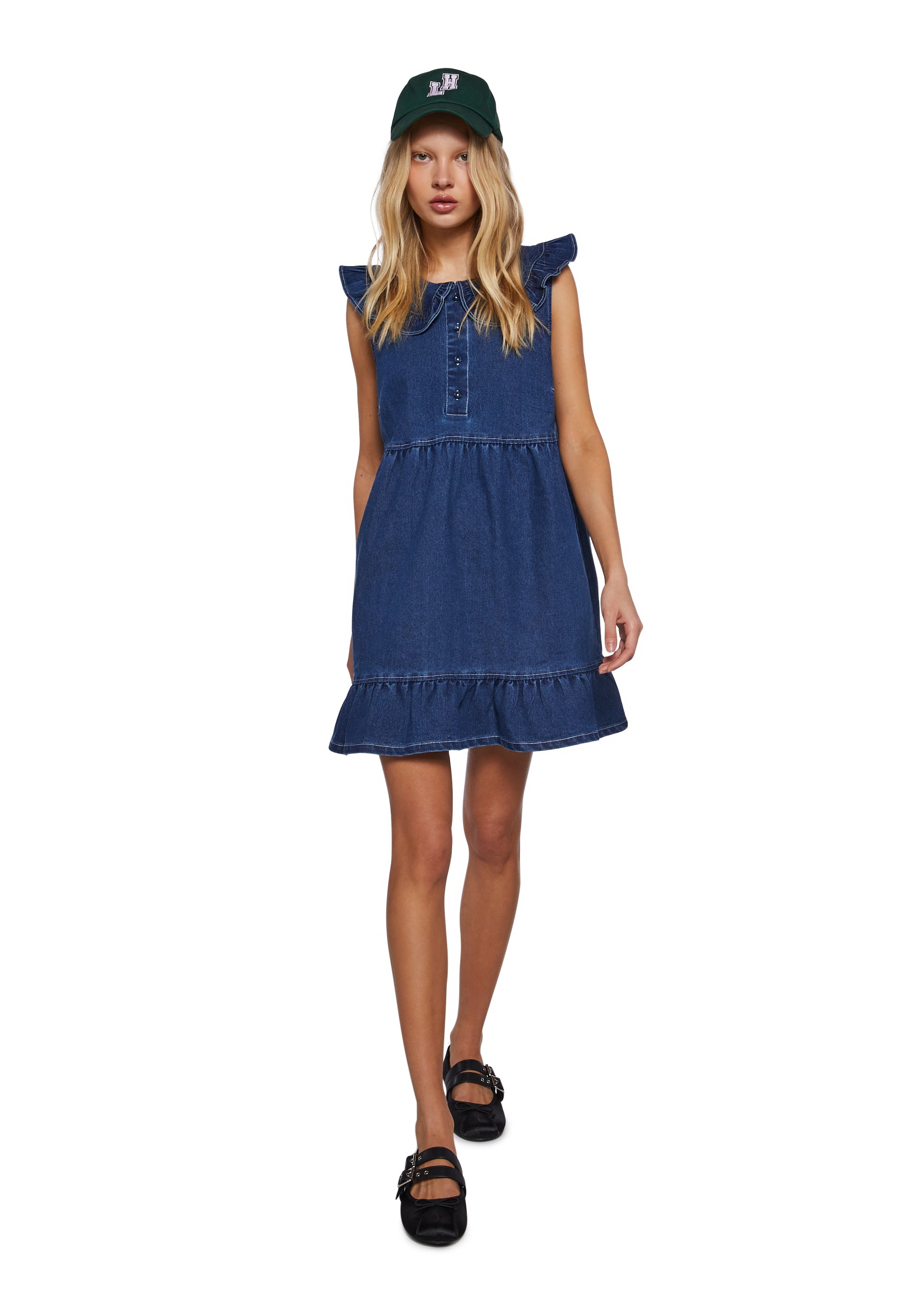 dELiA*s by Dolls Kill Bright Days Babydoll Dress - Blue / XX-SMALL dELiA*s by Dolls Kill Bright Days Babydoll Dress - Blue / XX-SMALL