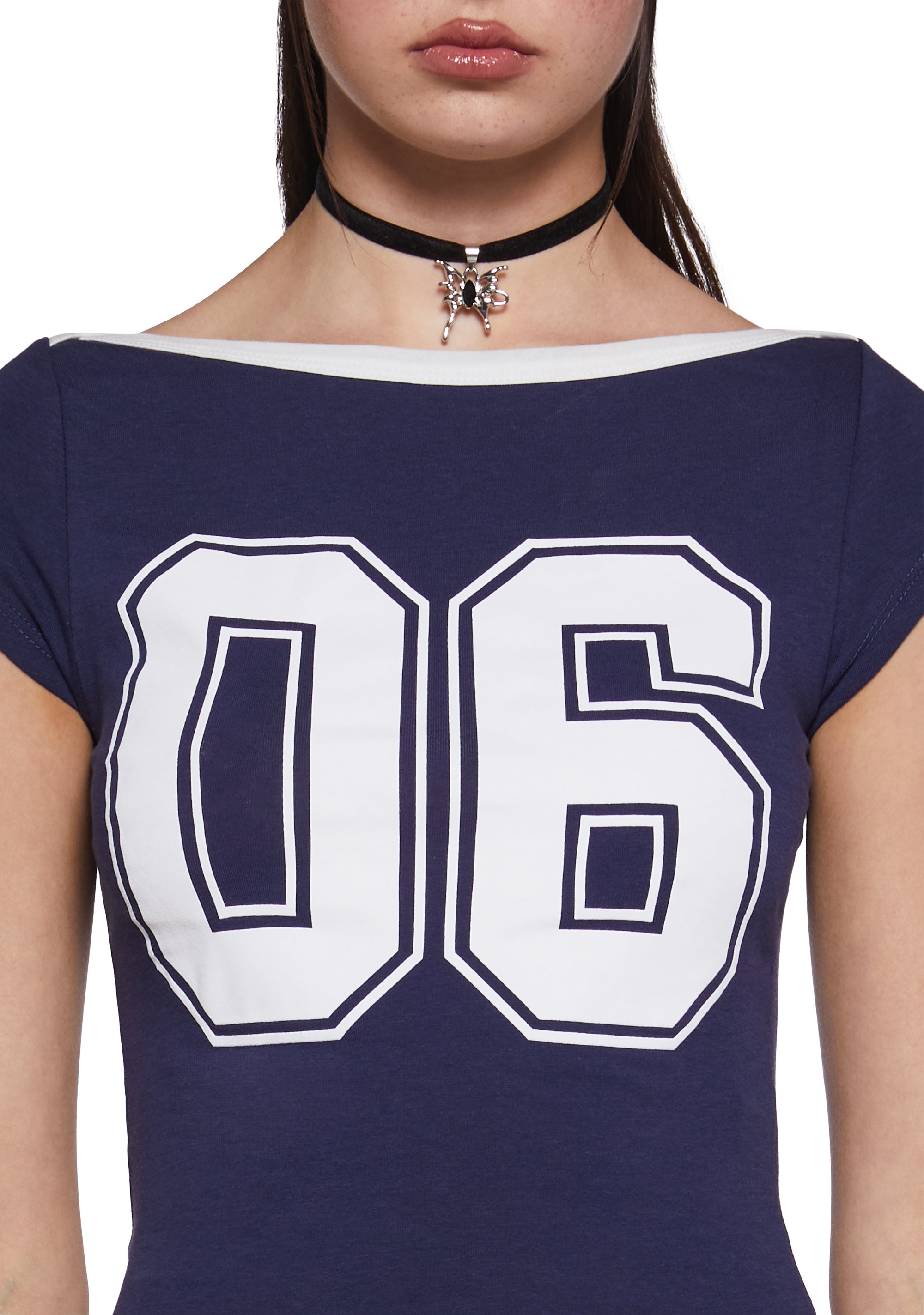 品良く着こなすため Tee Graphic Crop Jersey Sports Womens - Kill Dolls – Blue トップス
