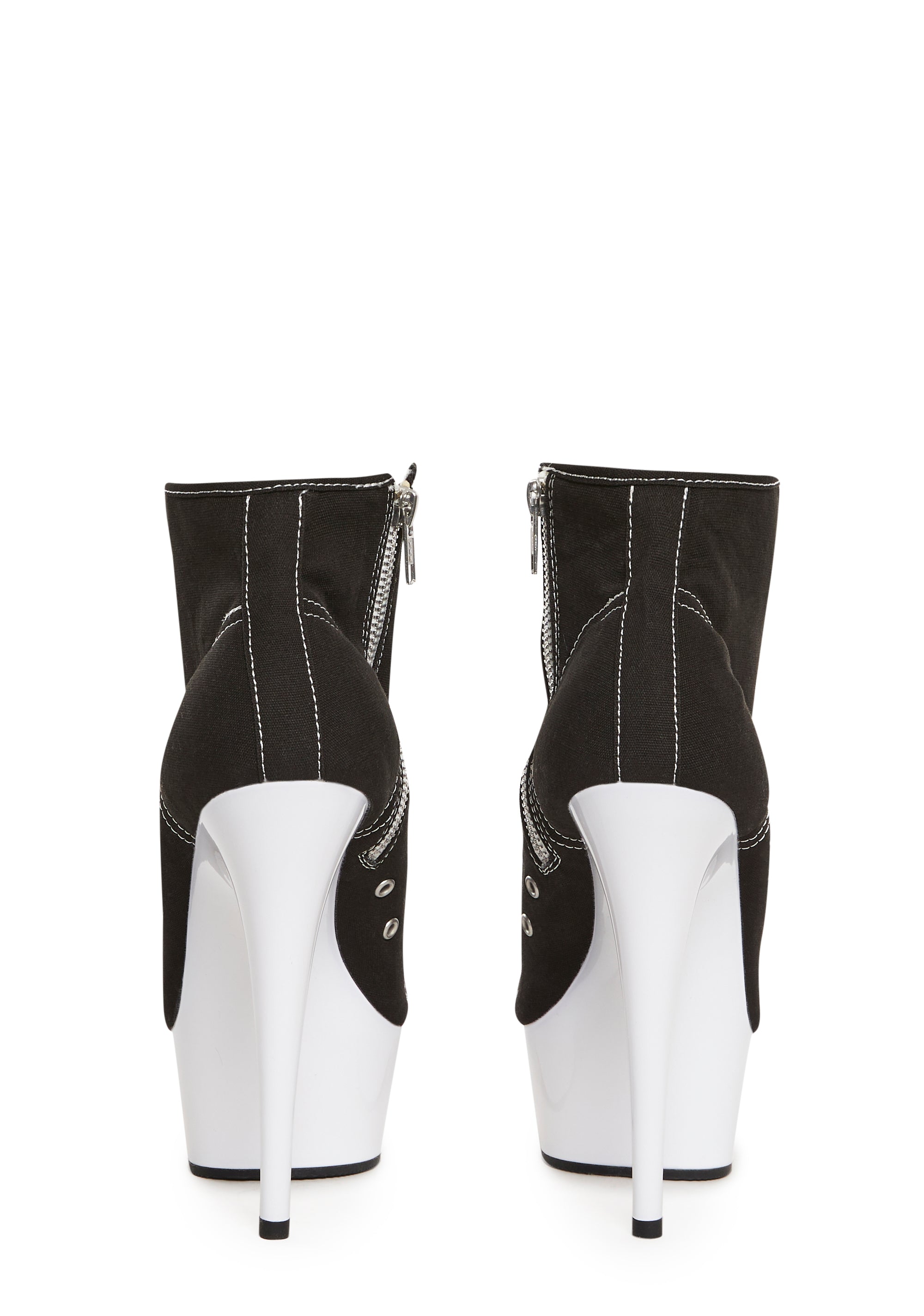 Pleaser Platform Stiletto Sneakers - Black/White – Dolls Kill
